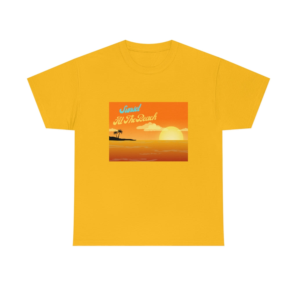 Sunset At The Beach Unisex Heavy Cotton Tee