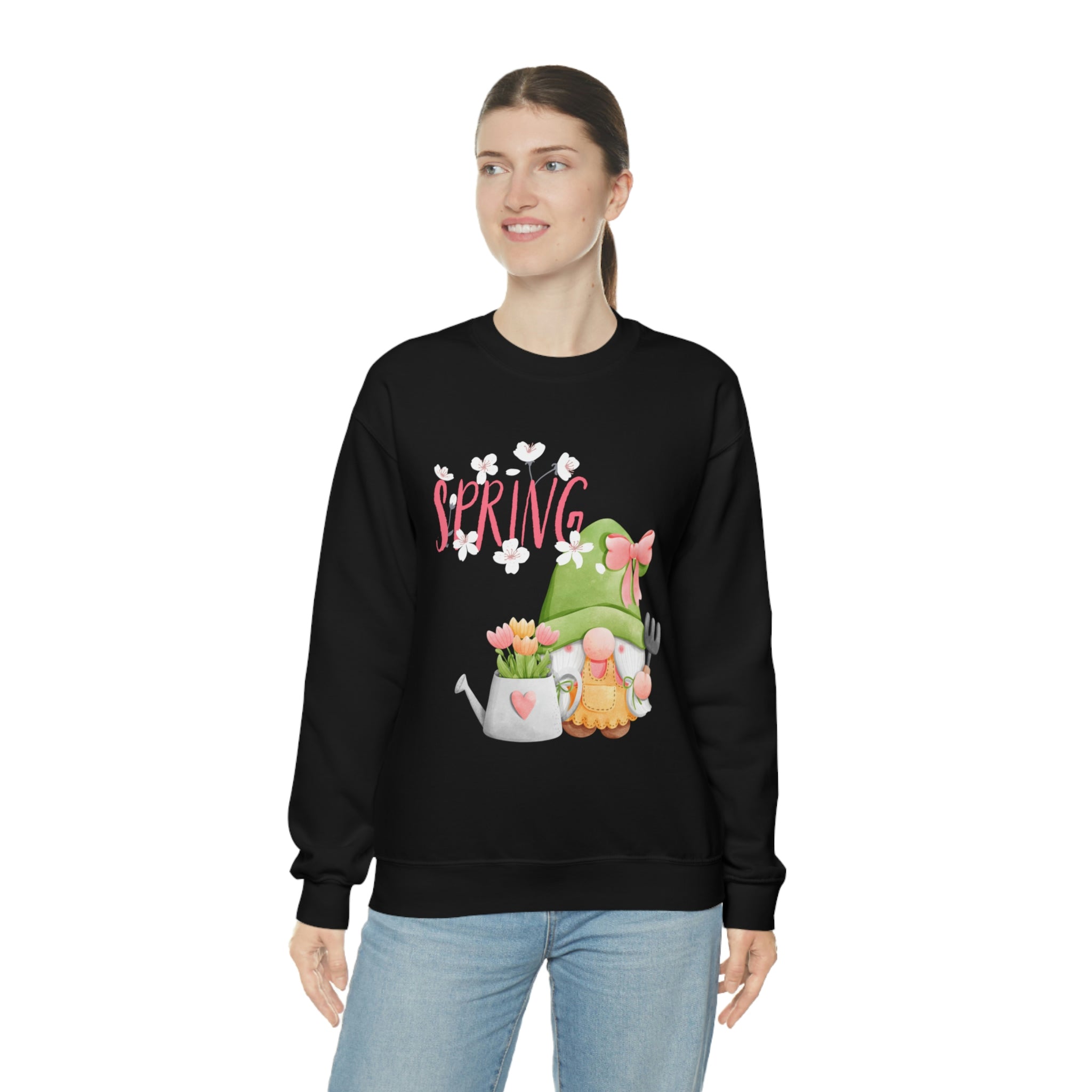 Gnome Happy Spring Unisex Heavy Blend™ Crewneck Sweatshirt