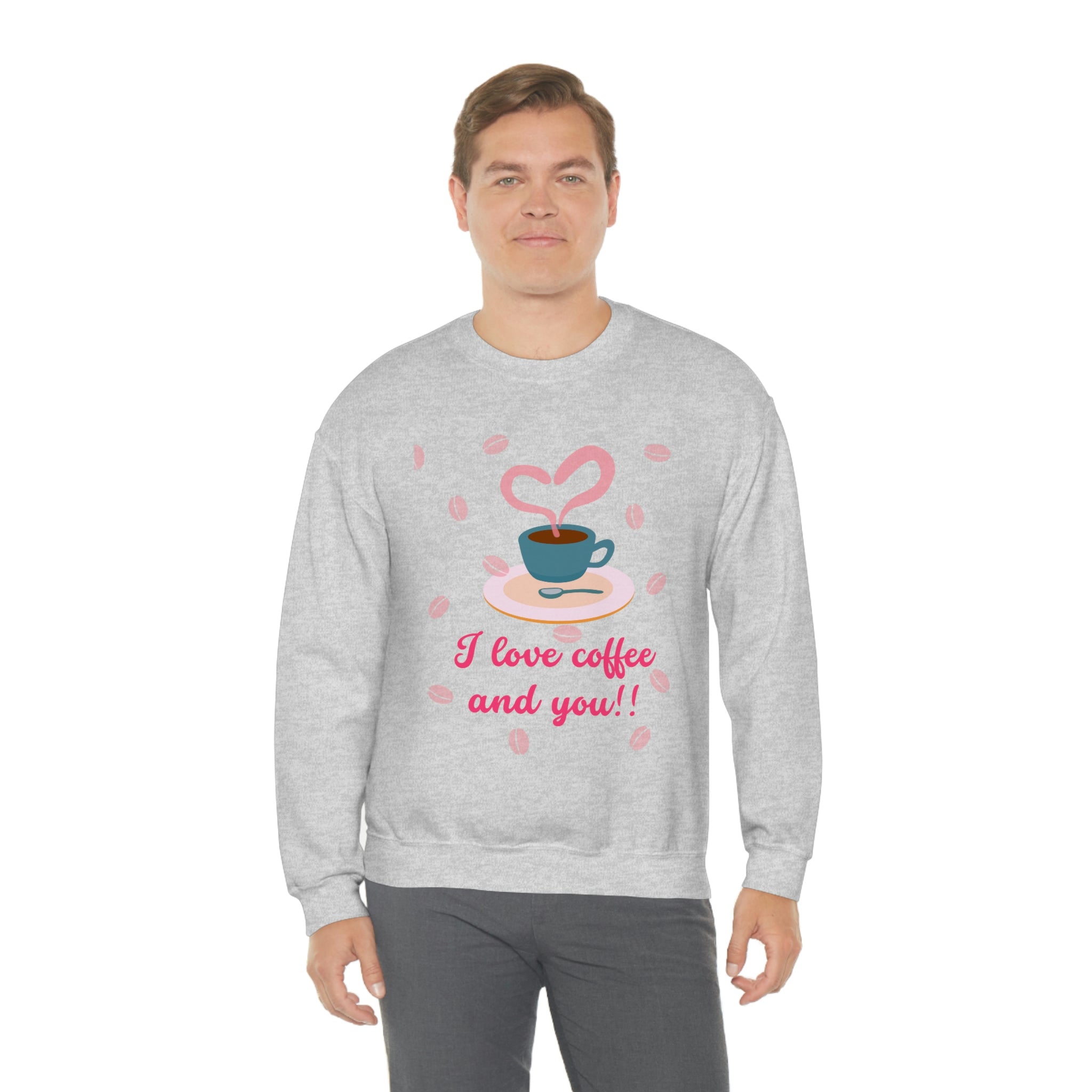 I Love Coffee & You!! Unisex Heavy Blend™ Crewneck Sweatshirt