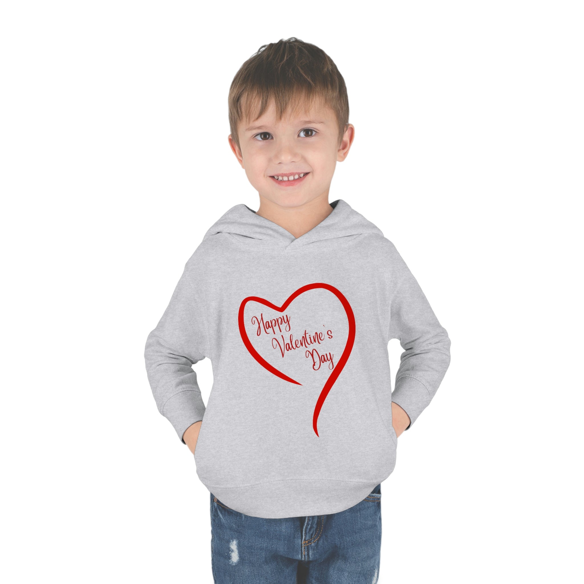 Happy Valentine's Day Toddler Pullover Fleece Hoodie