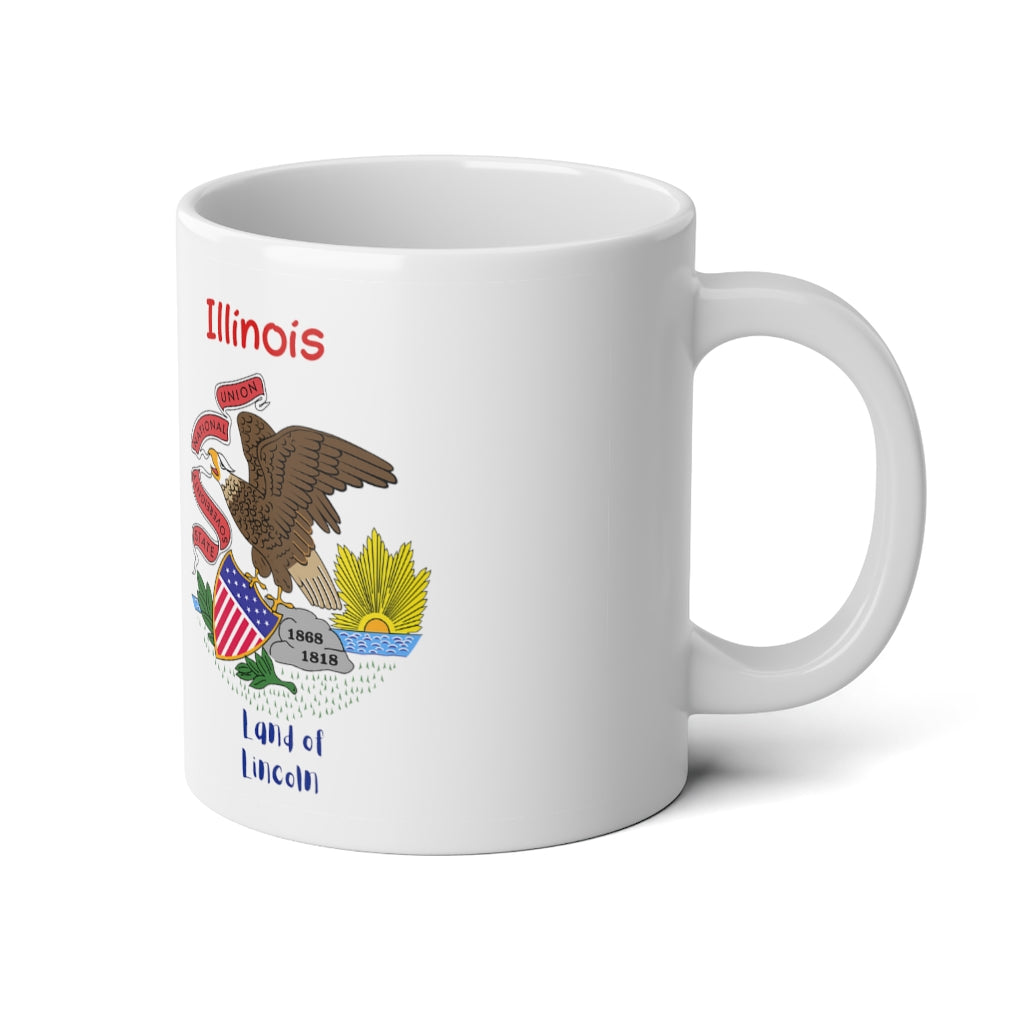 The State of Illinois Flag Jumbo Mug, 20oz