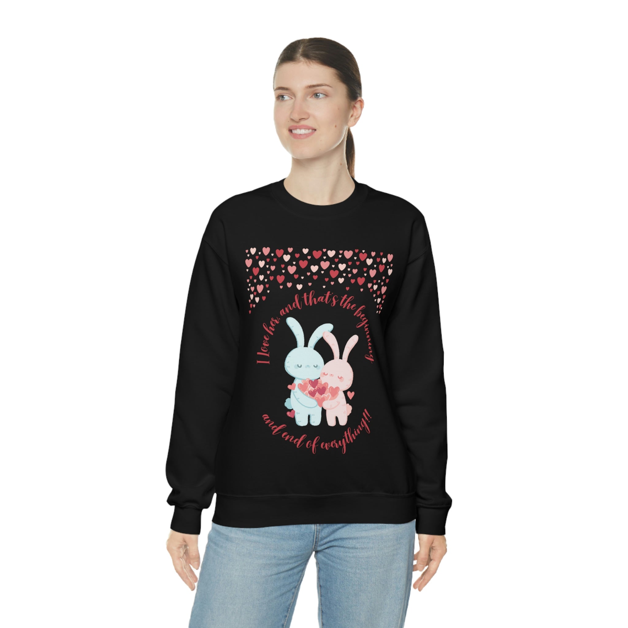 The I Love Her U & Me Unisex Heavy Blend™ Crewneck Sweatshirt