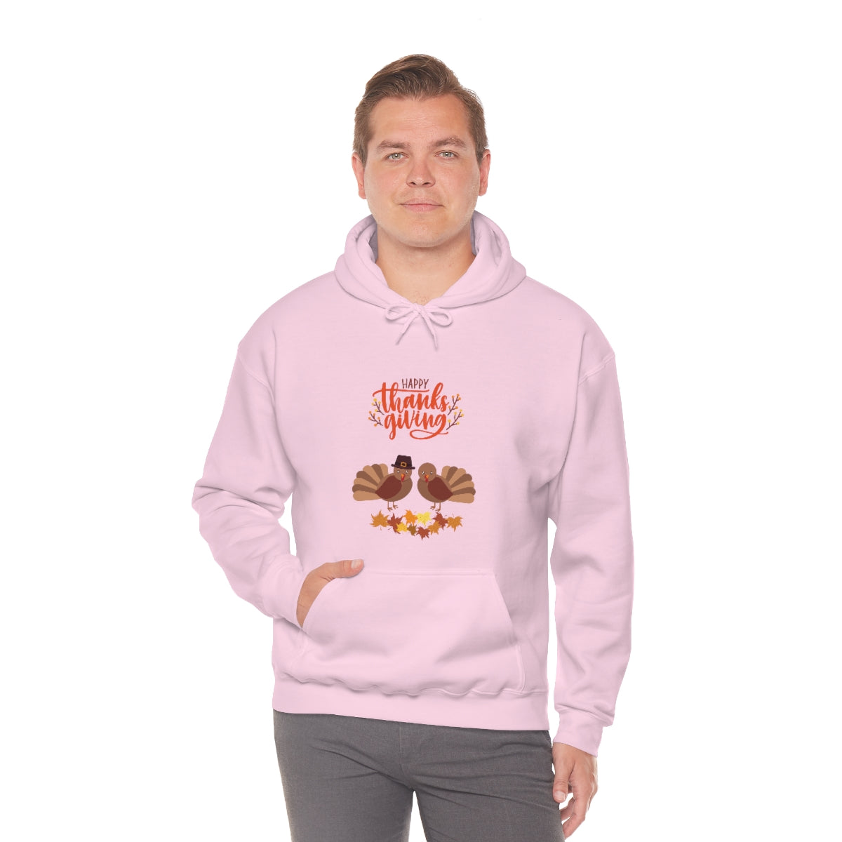 Cute Thanksgiving Turkey Pilgrims Unisex Heavy Blend™ Hooded Sweatshirt