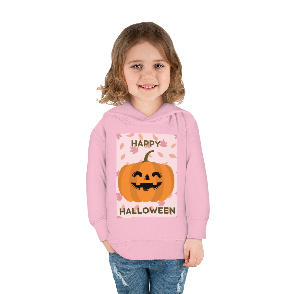 Happy Smiling Halloween Toddler Pullover Fleece Hoodie