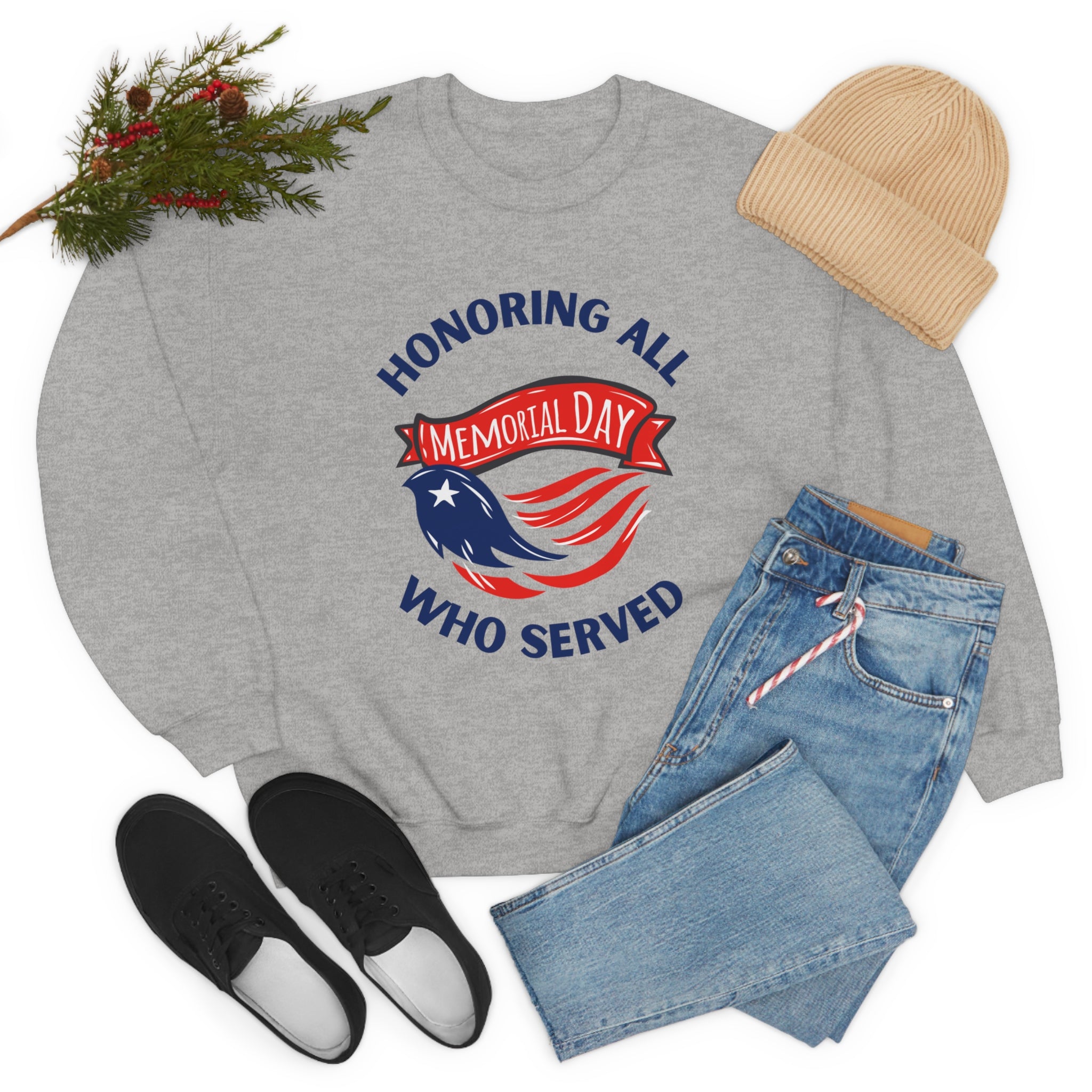 Memorial Day Honoring All Who Served Unisex Heavy Blend™ Crewneck Sweatshirt