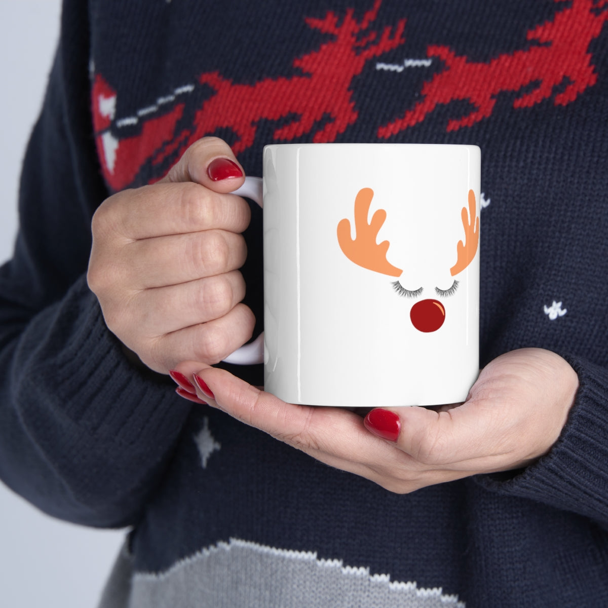 Reindeer Christmas Ceramic Mug 11oz