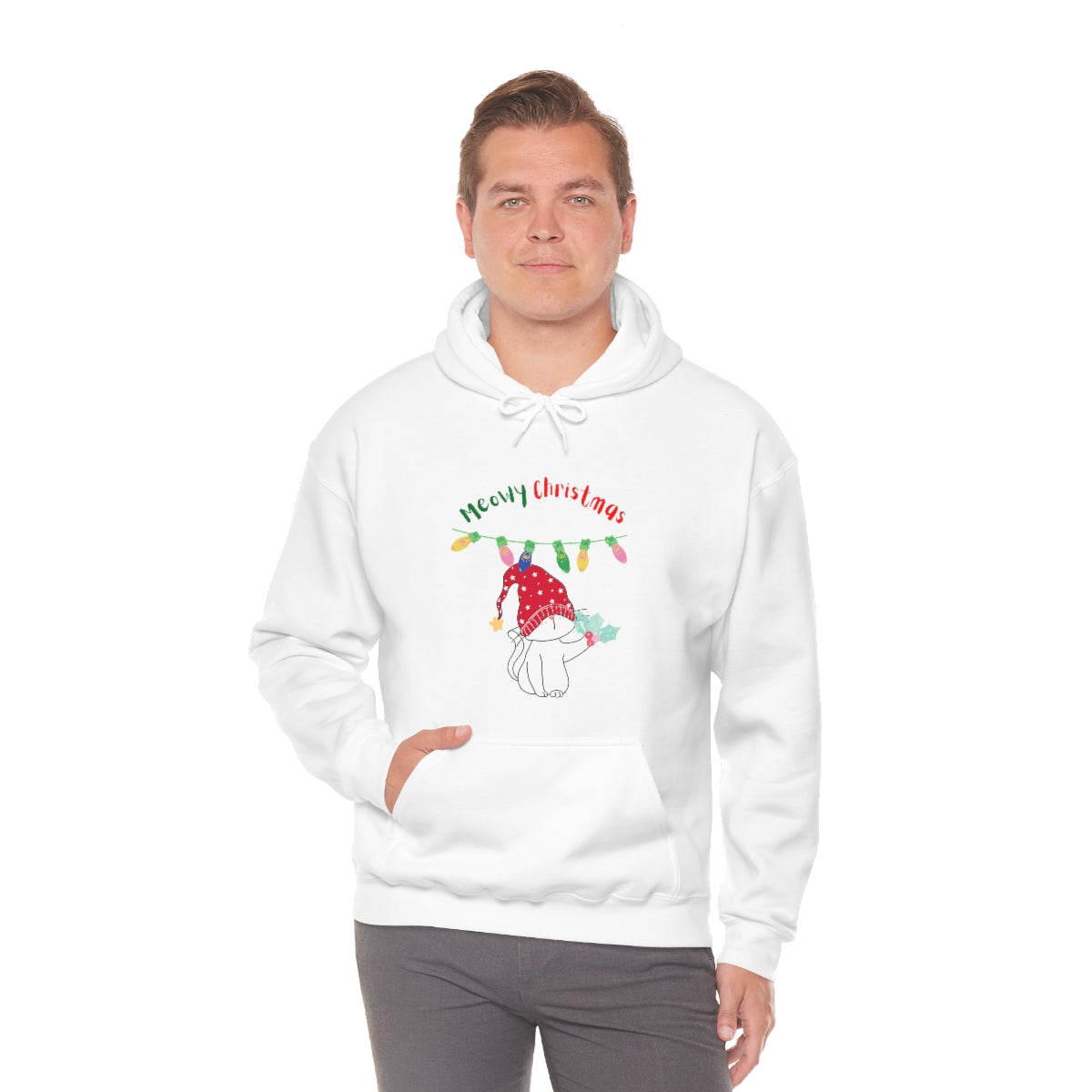 Meowy Christmas Heavy Blend™ Hooded Sweatshirt