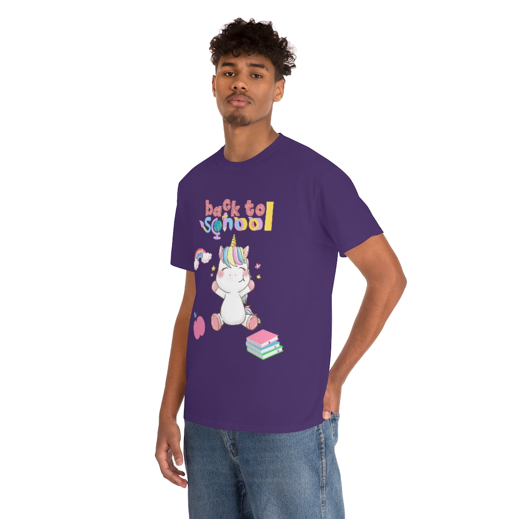 Back to School Unicorn Unisex Heavy Cotton Tee