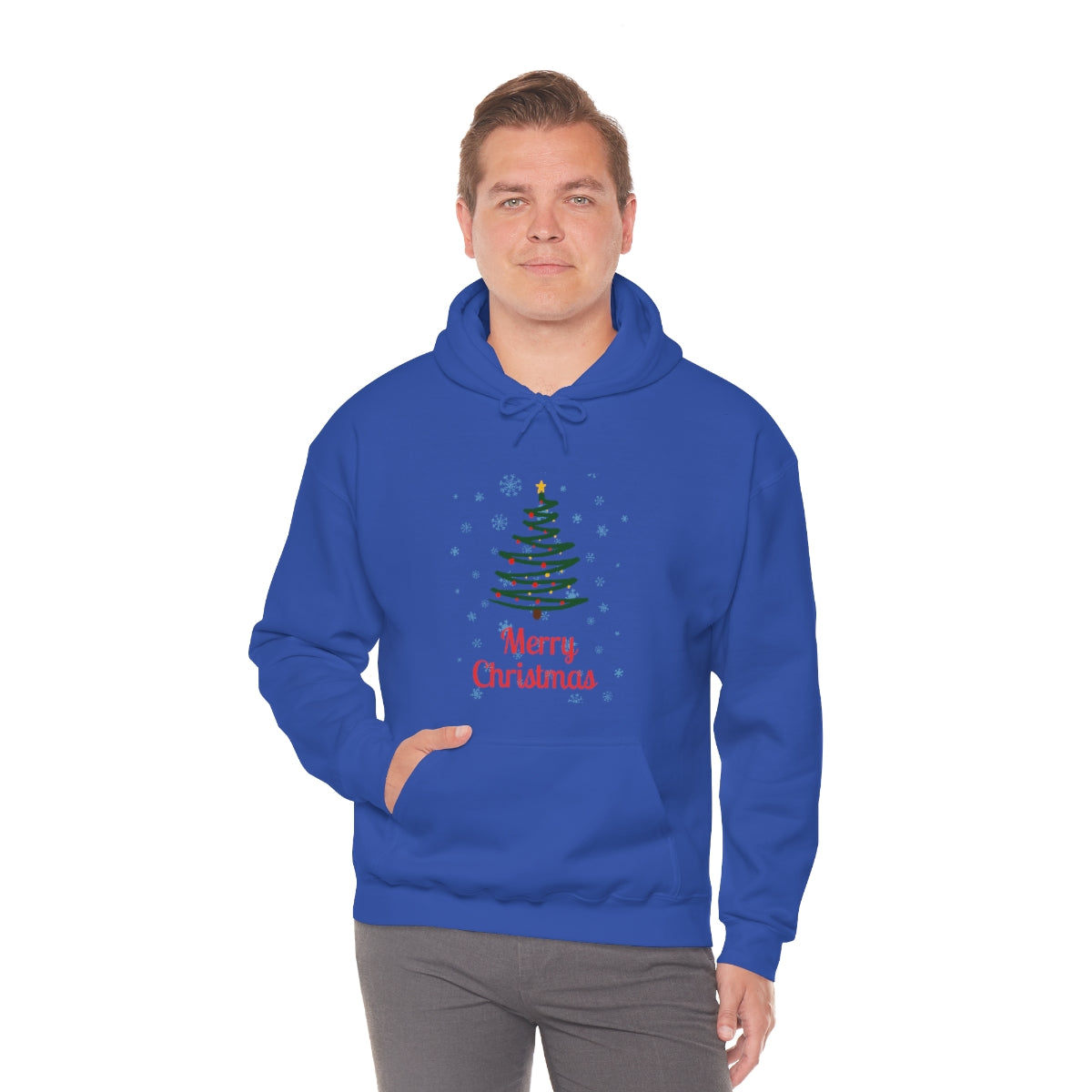 Merry Christmas Tree Unisex Heavy Blend™ Hooded Sweatshirt
