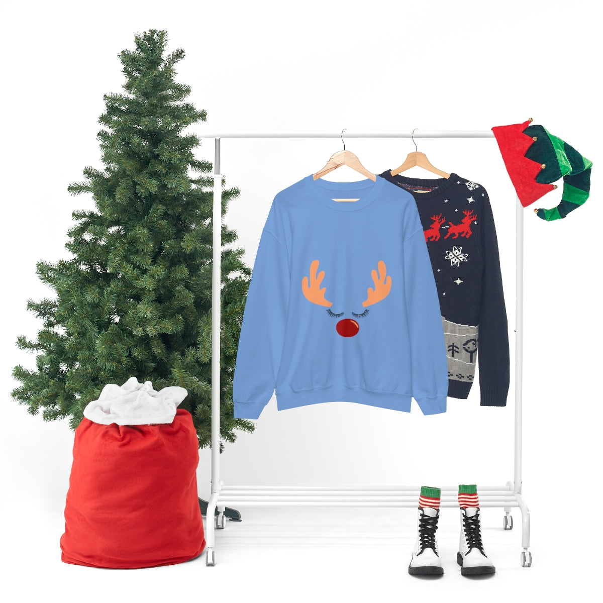 Reindeer Christmas Unisex Heavy Blend™ Crewneck Sweatshirt