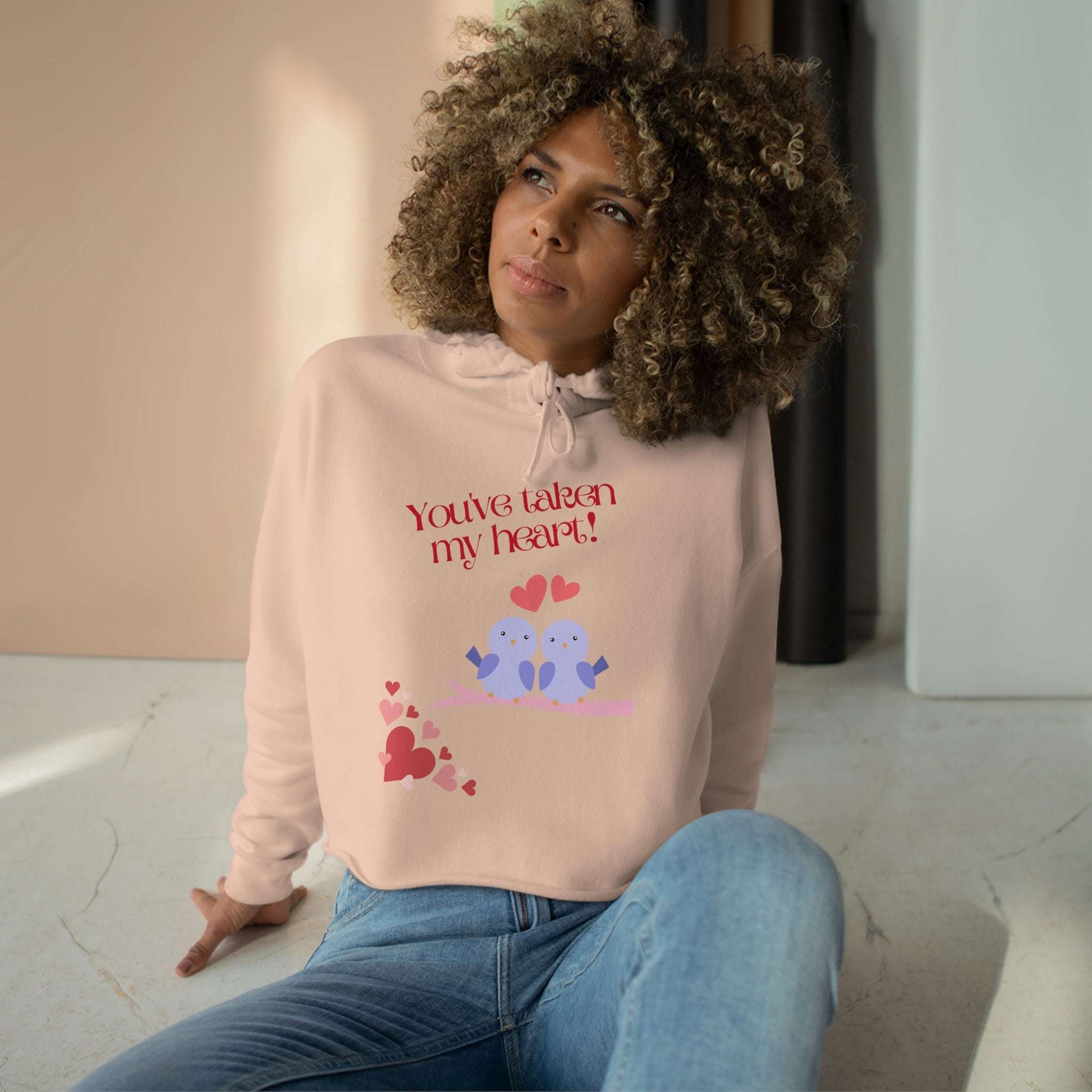 You've Taken My Heart! Crop Hoodie