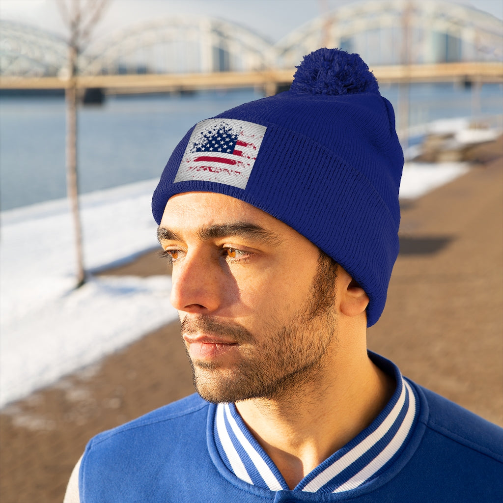 Old Glory Pom Pom Beanie