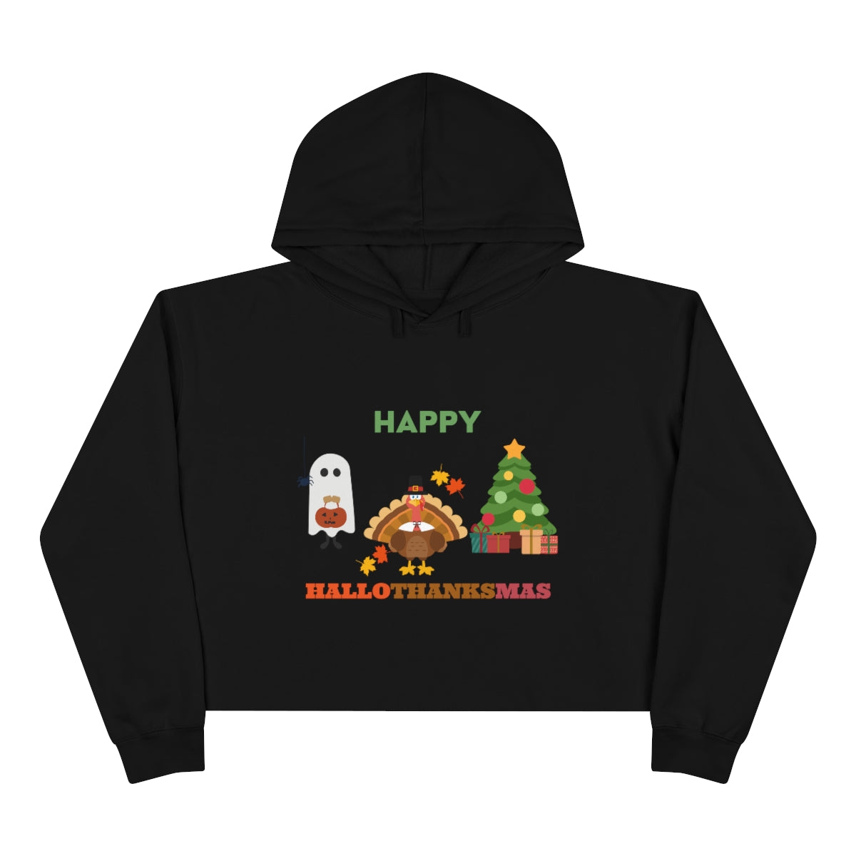 Happy Hallothanksmas Crop Hoodie