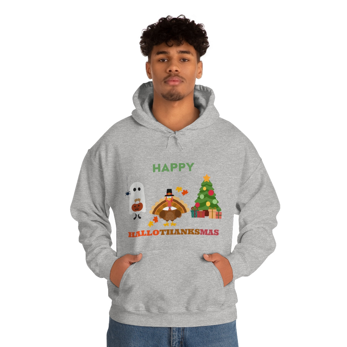 Happy Hallothanksmas Unisex Heavy Blend™ Hooded Sweatshirt