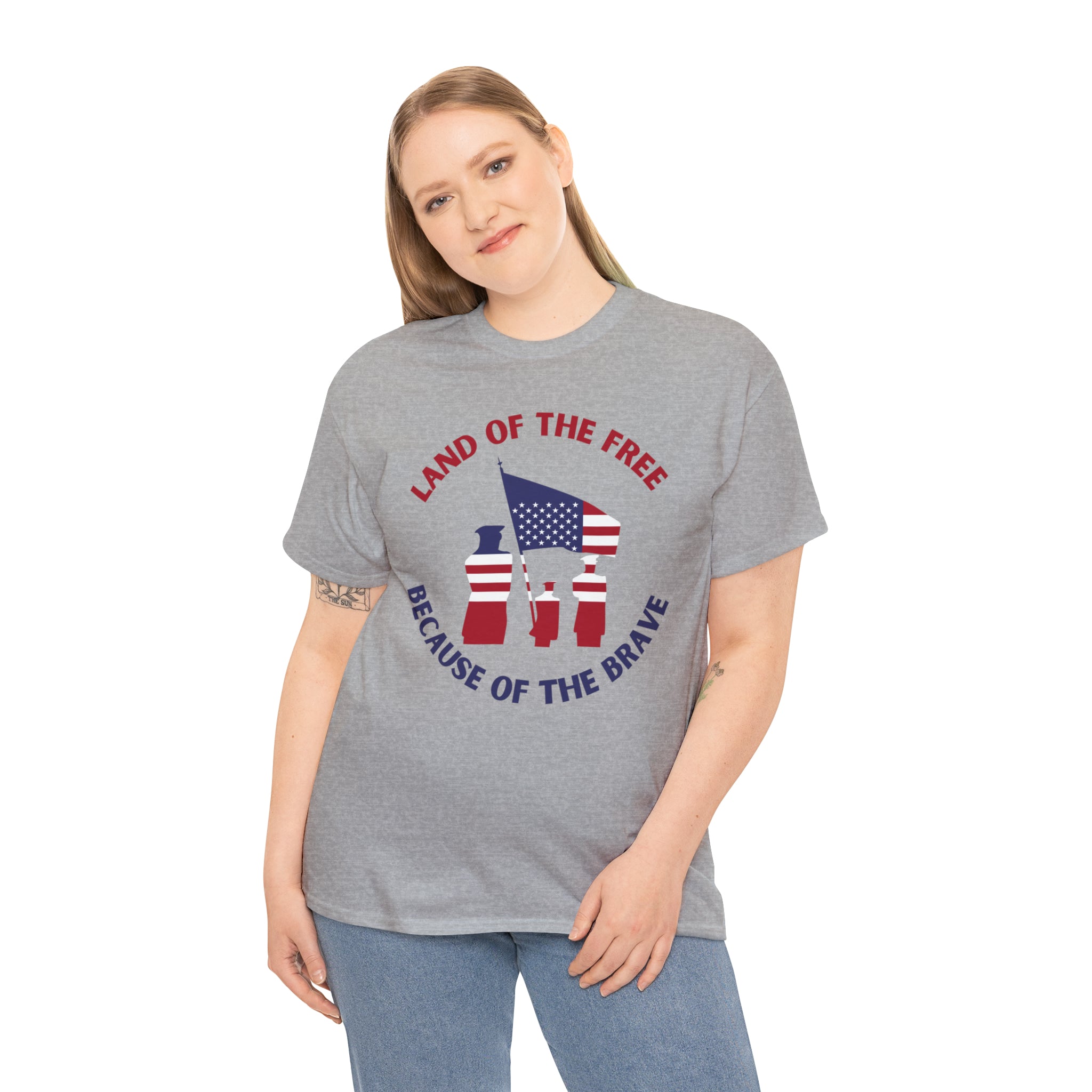 Memorial Day Land of The Free Unisex Heavy Cotton Tee