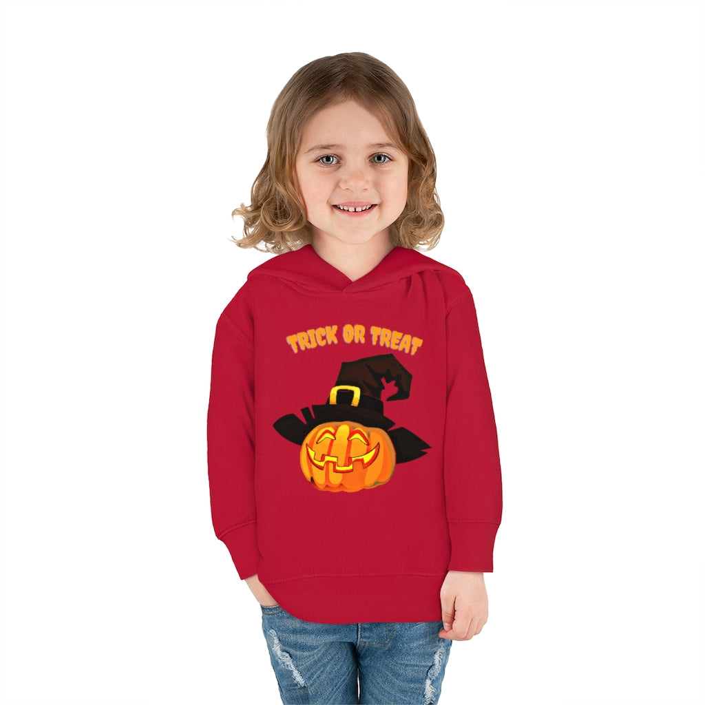 Pumpkin Trick or Treat Toddler Pullover Fleece Hoodie