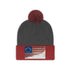 US Flag Pom Pom Beanie