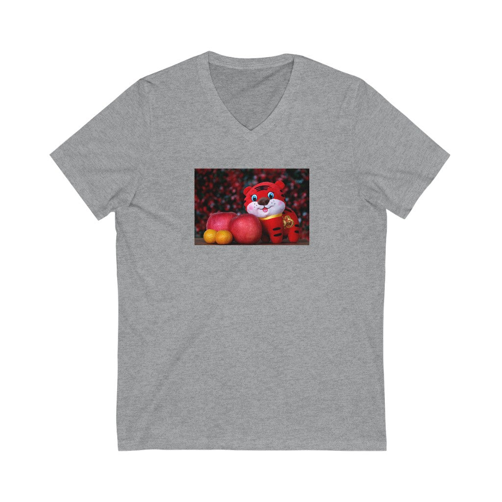 Tiger Unisex Jersey Short Sleeve V-Neck Tee