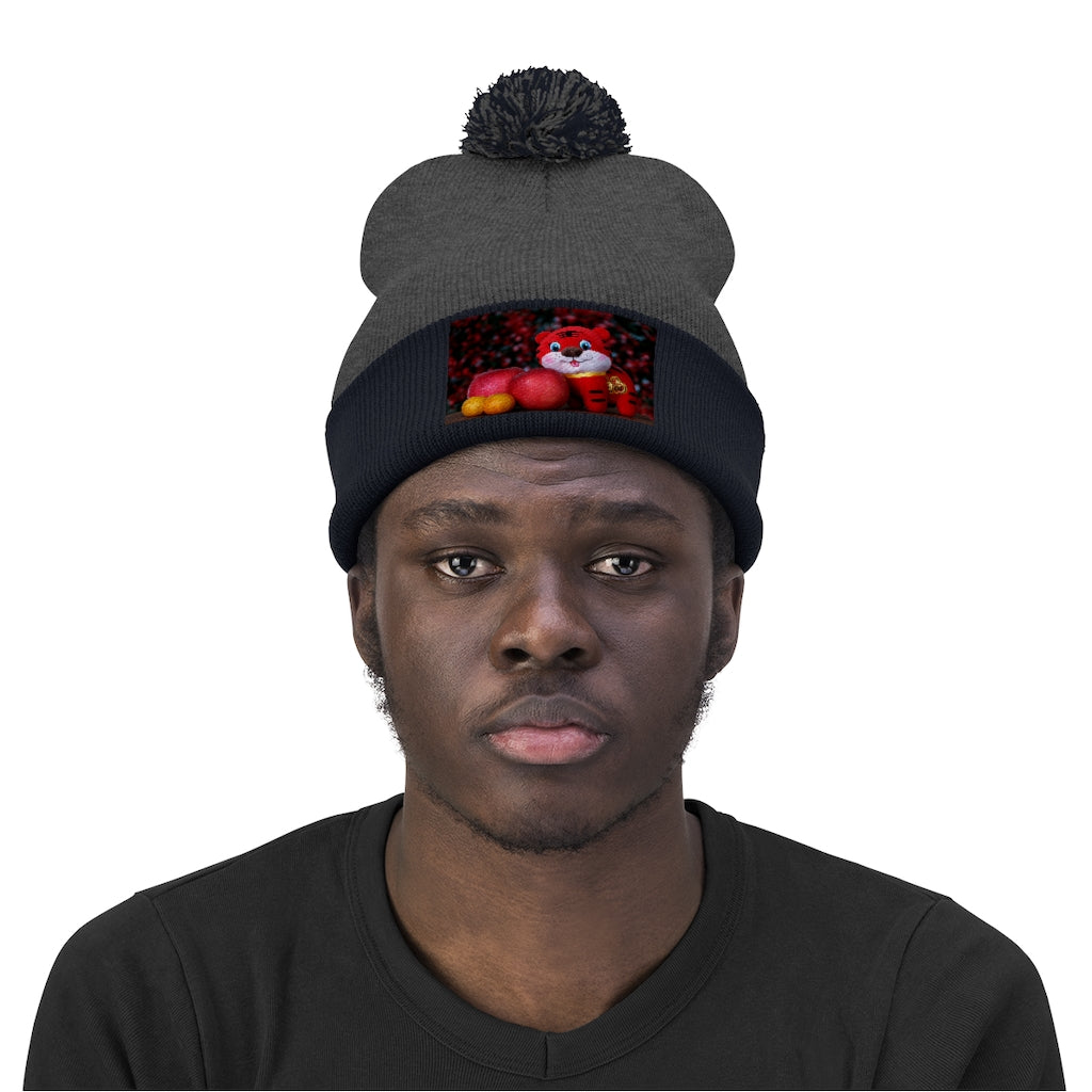 Tiger Pom Pom Beanie