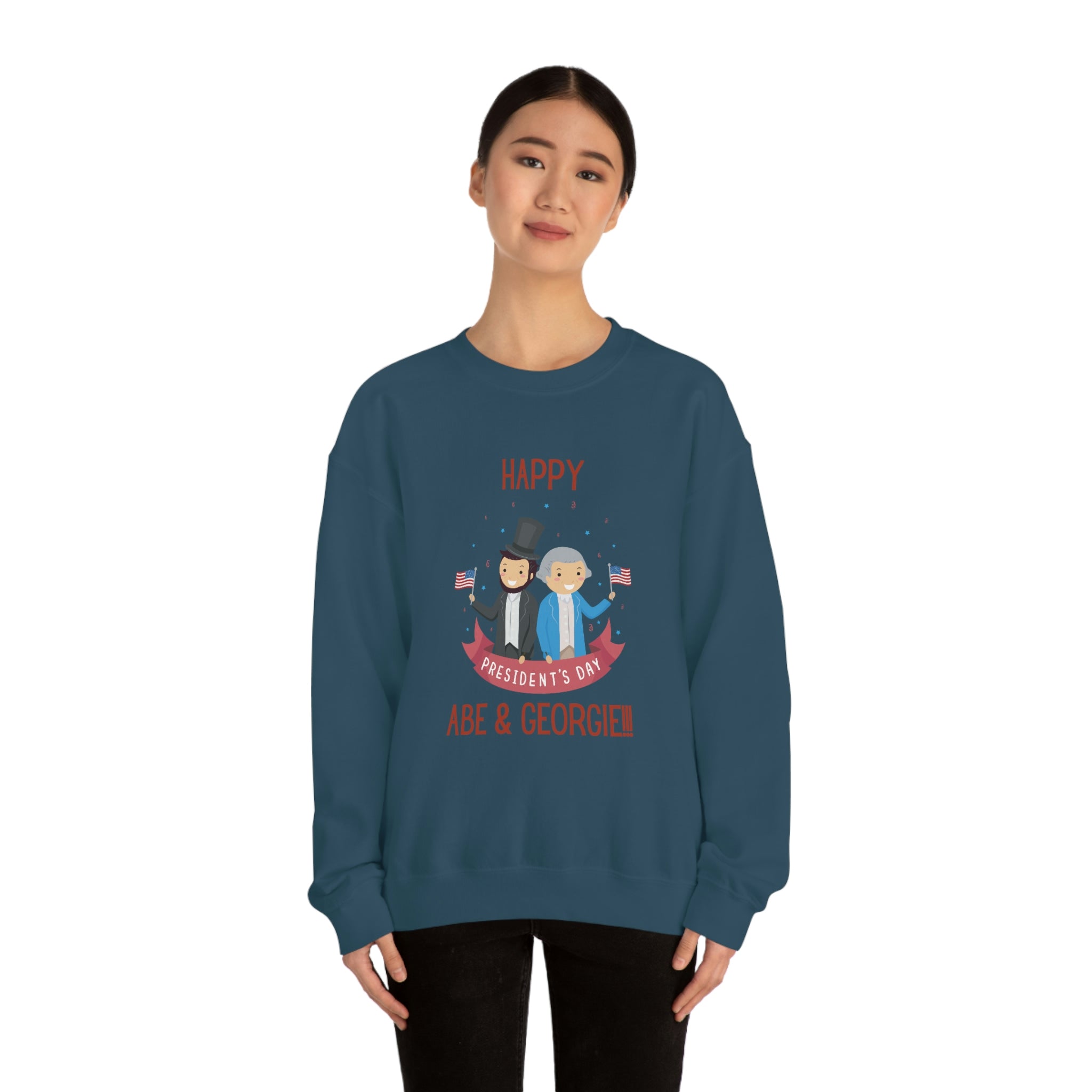 Happy President's Day Abe & Georgie!!! Unisex Heavy Blend™ Crewneck Sweatshirt