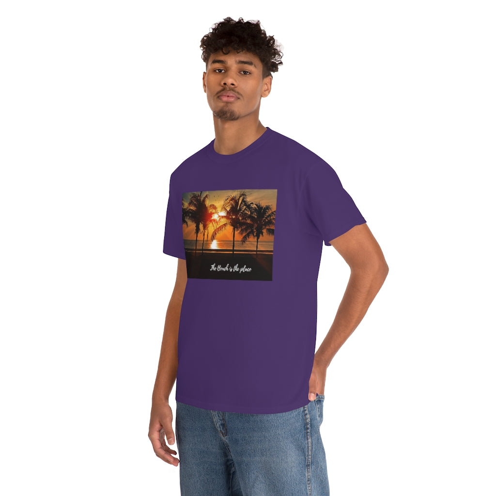 The Beach is the Place Unisex Heavy Cotton Tee