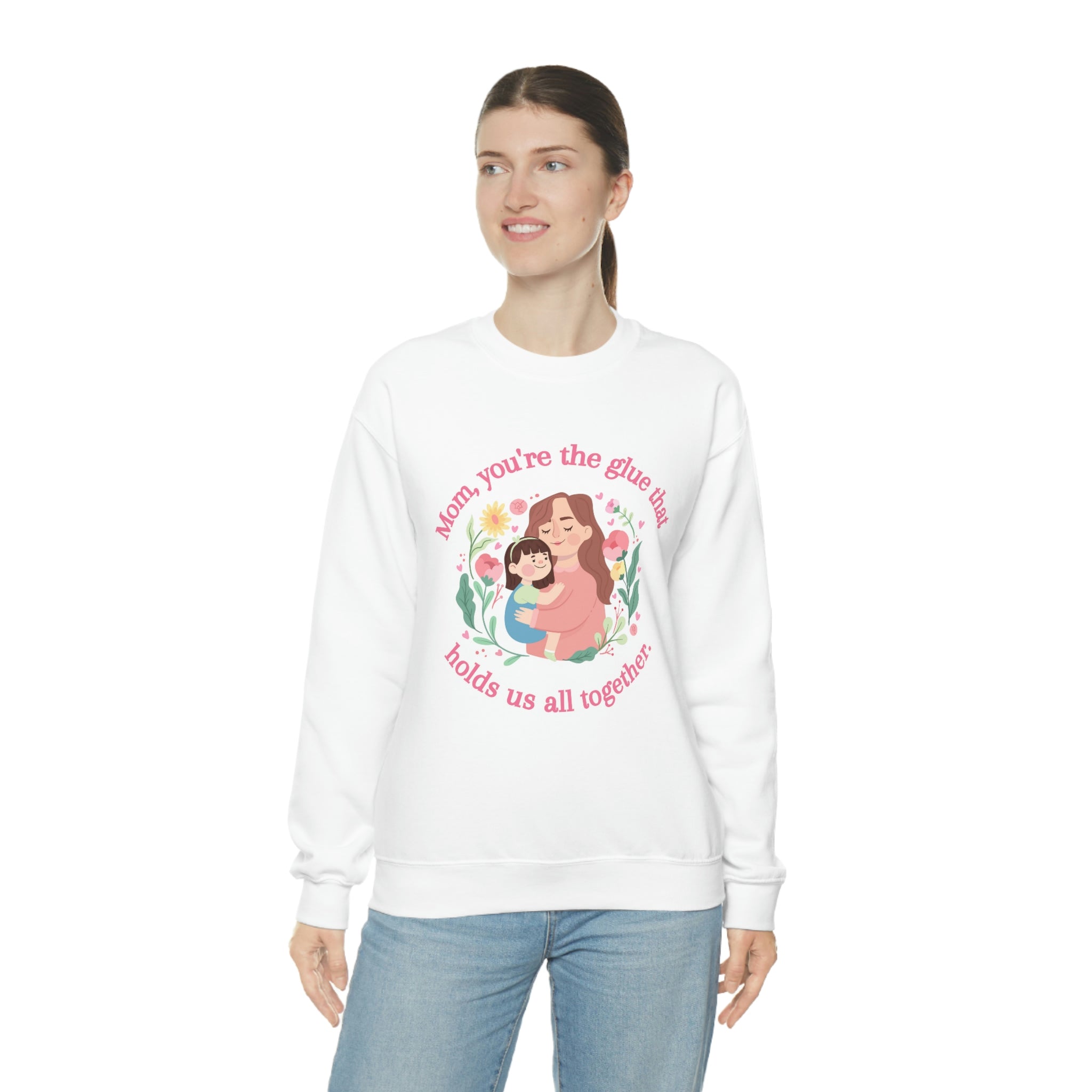 Mom You're The Glue Unisex Heavy Blend™ Crewneck Sweatshirt