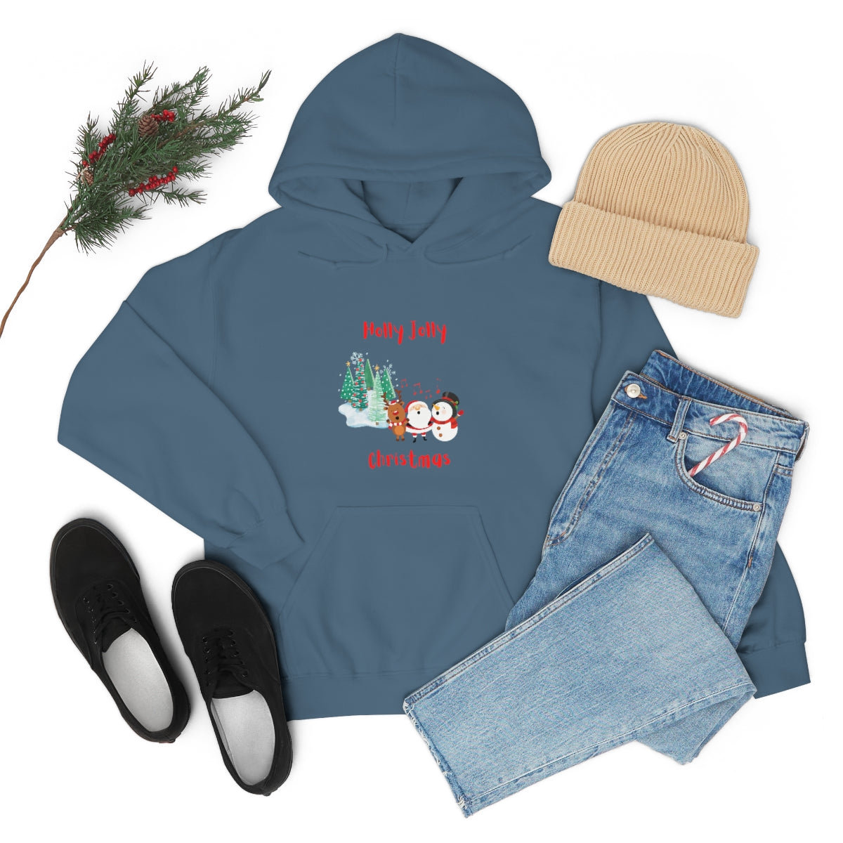 Holly Jolly Christmas Unisex Heavy Blend™ Hooded Sweatshirt