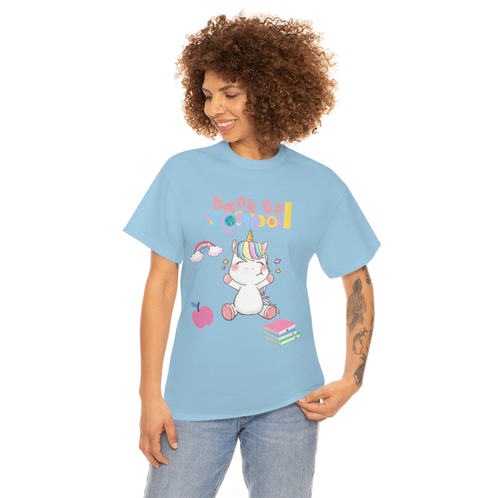 Back to School Unicorn Unisex Heavy Cotton Tee