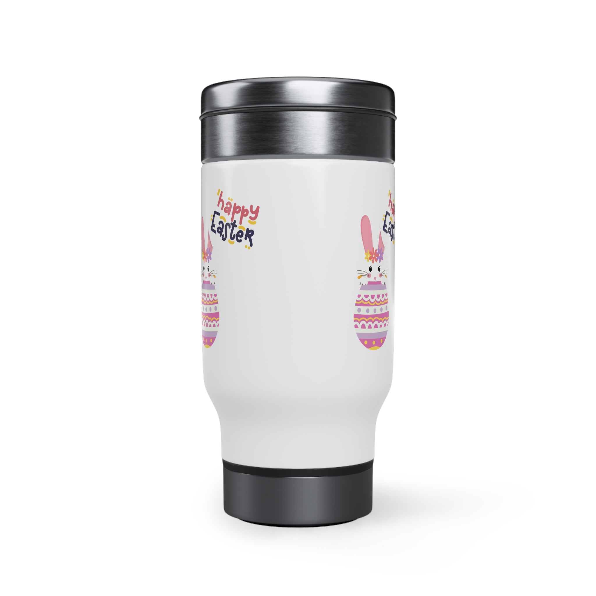 Happy Easter Day Bunny Stainless Steel Travel Mug with Handle, 14oz