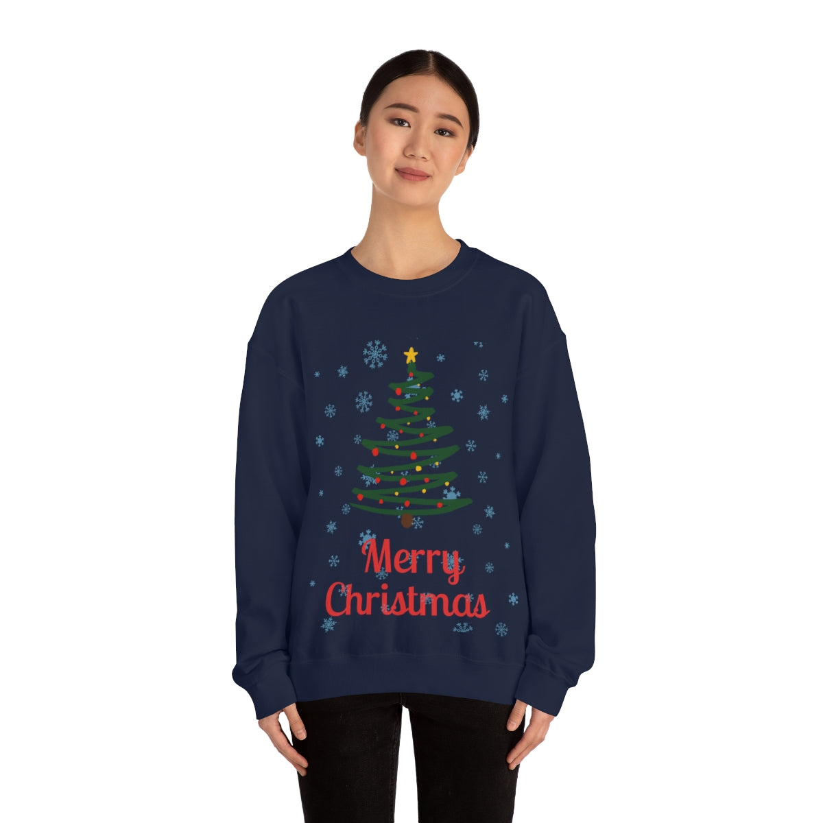 Merry Christmas Tree Unisex Heavy Blend™ Crewneck Sweatshirt
