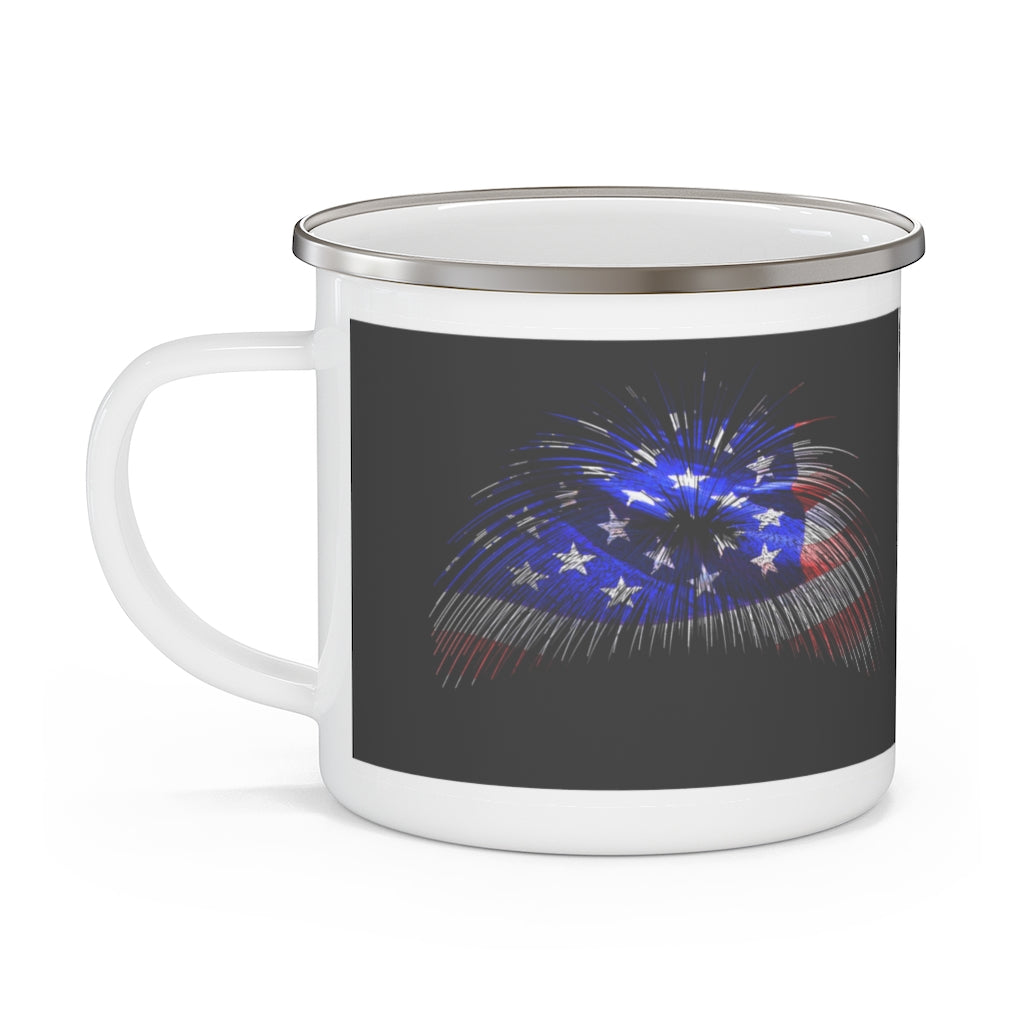 Old Glory Enamel Camping Mug