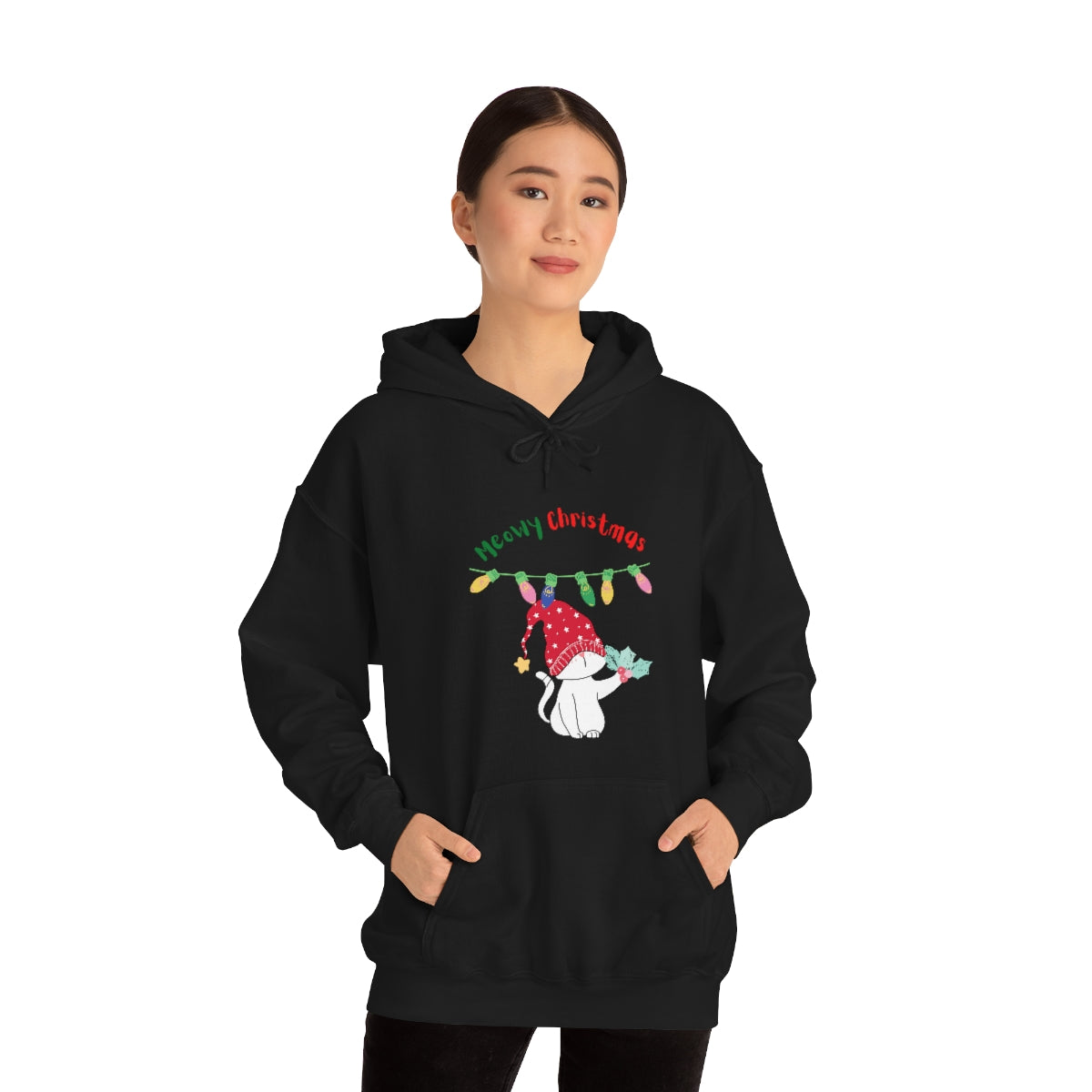 Meowy Christmas Heavy Blend™ Hooded Sweatshirt