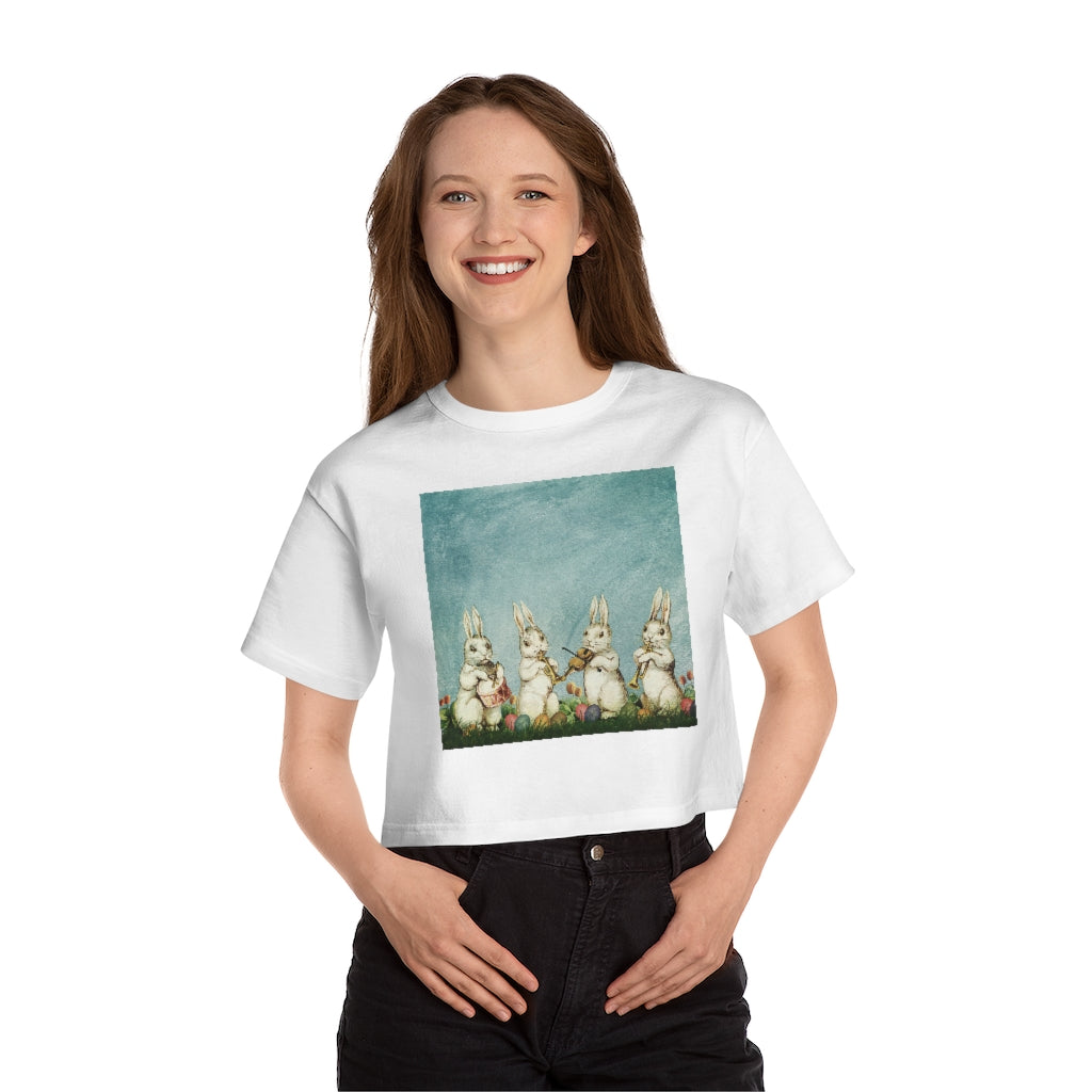 Happy Easter Bunny Champion Women's Heritage Cropped T-Shirt