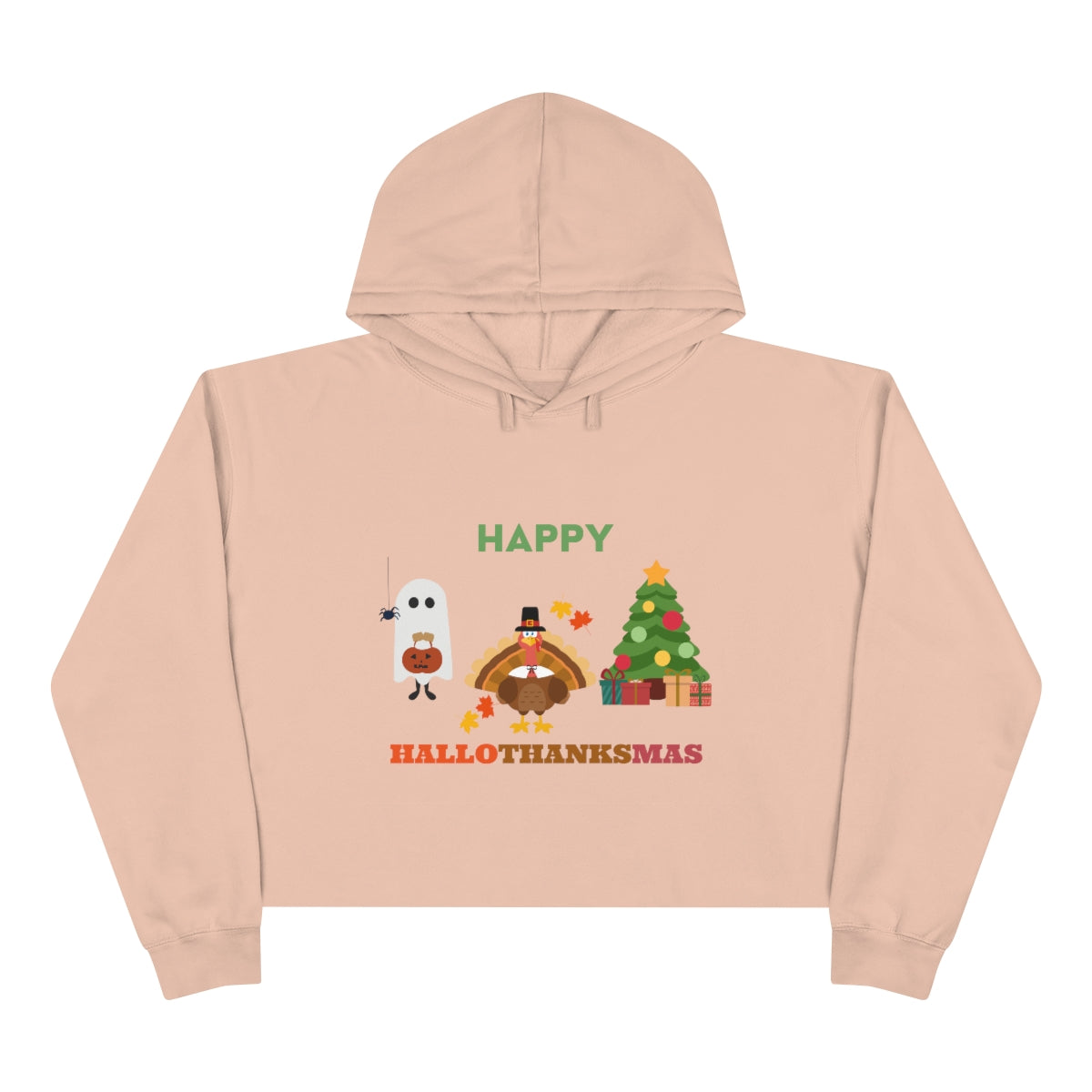 Happy Hallothanksmas Crop Hoodie