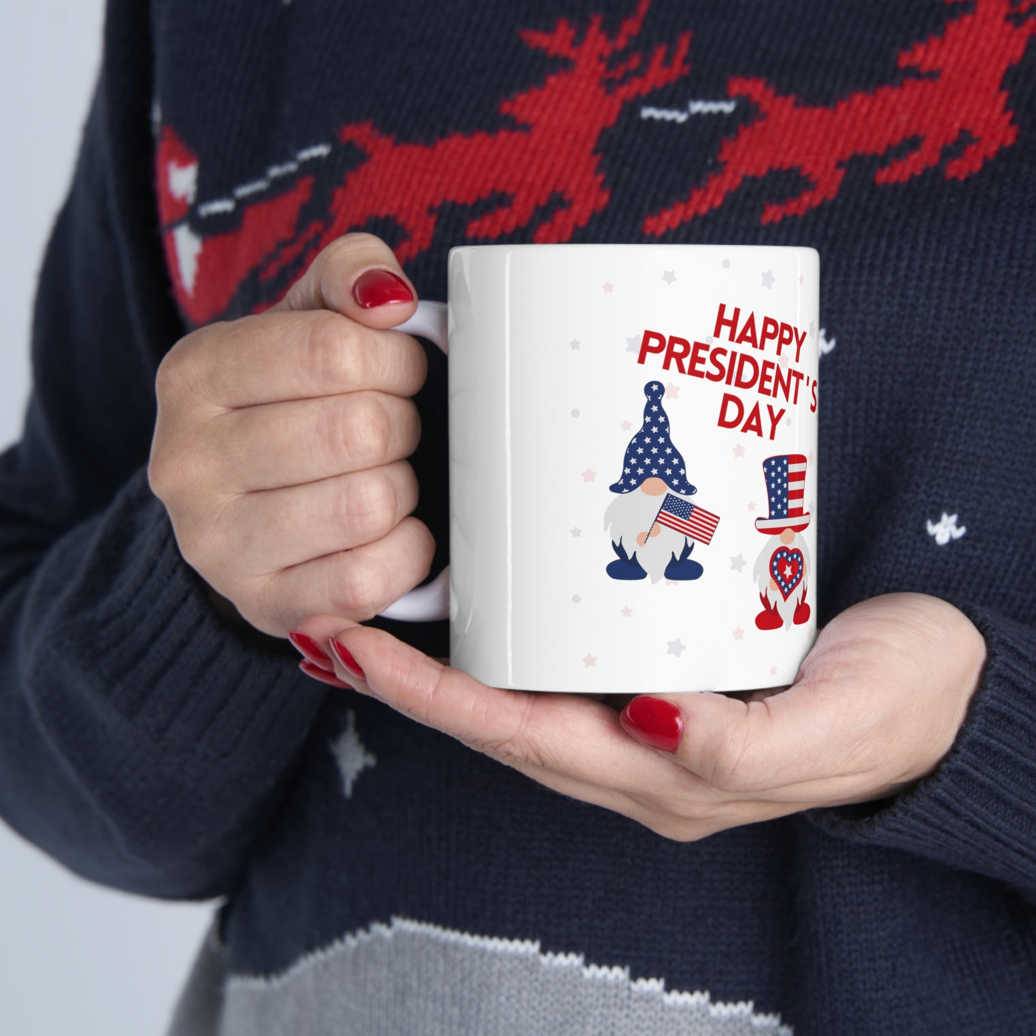 Happy President's Day Gnome Ceramic Mug 11oz