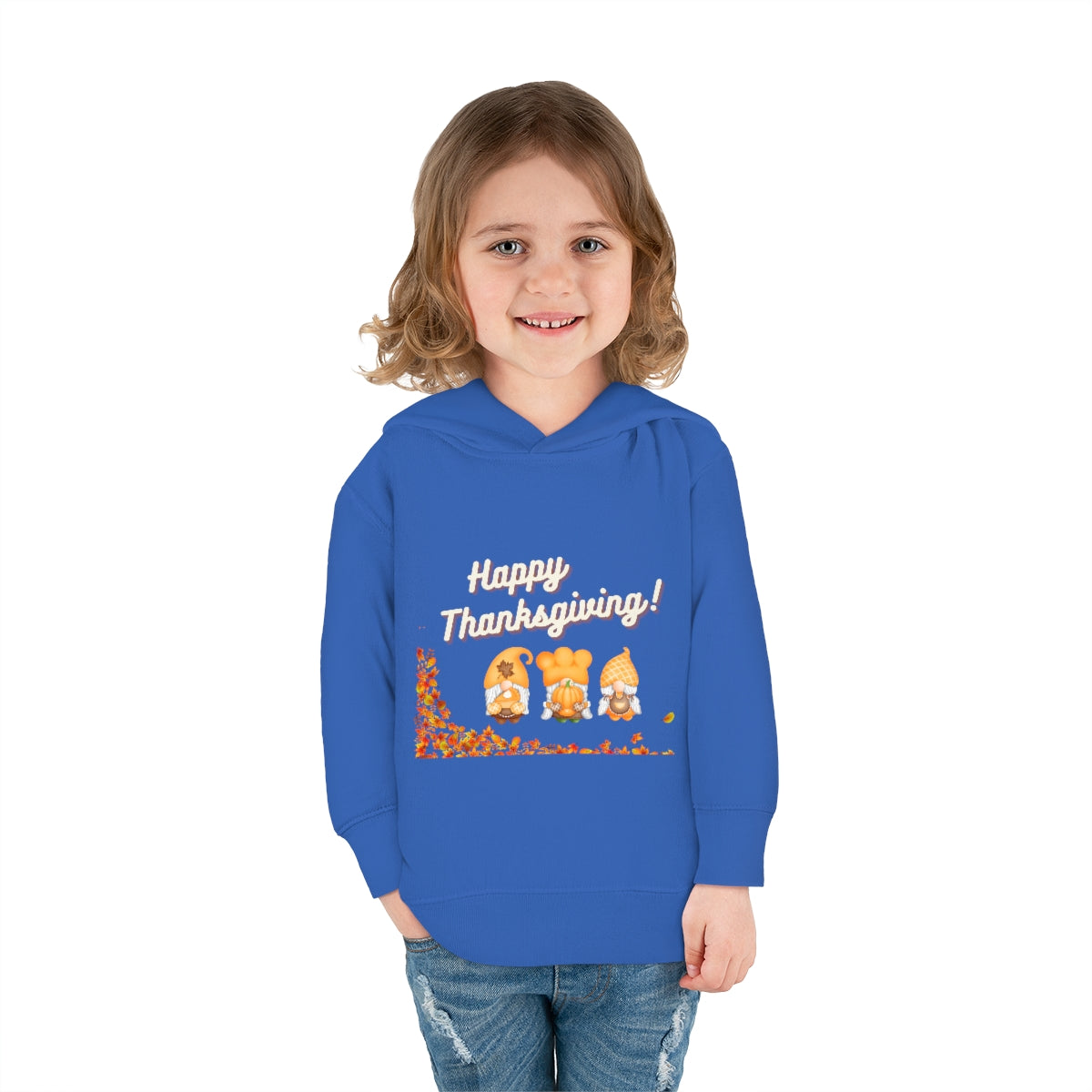 Happy Thanksgiving Gnome Toddler Pullover Fleece Hoodie