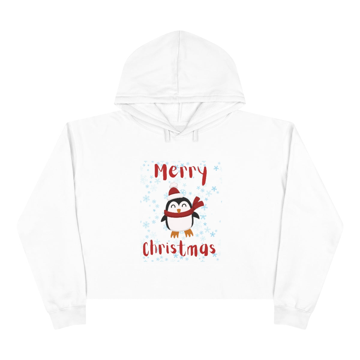 Cute Penguin Christmas Crop Hoodie