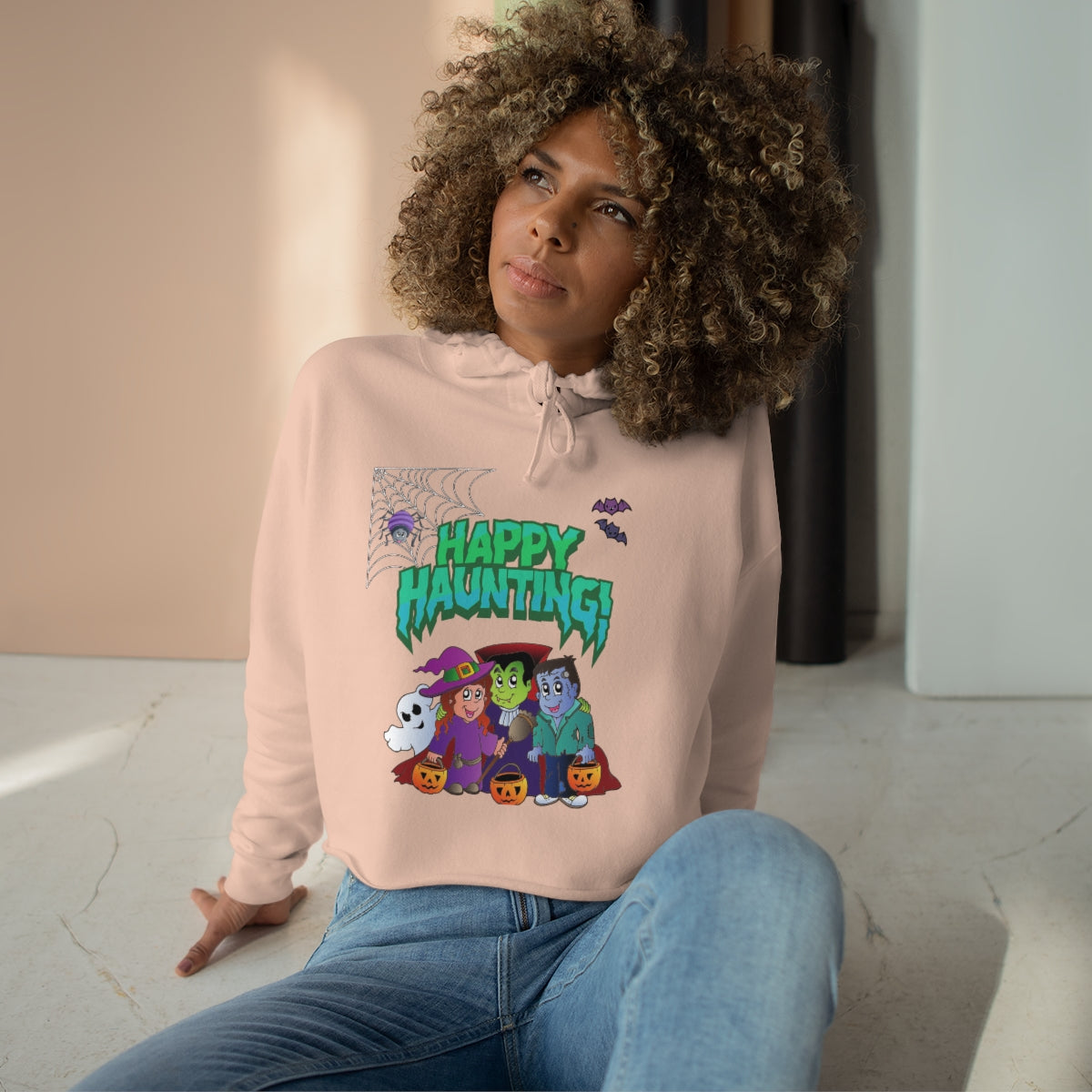 Happy Haunting Crop Hoodie