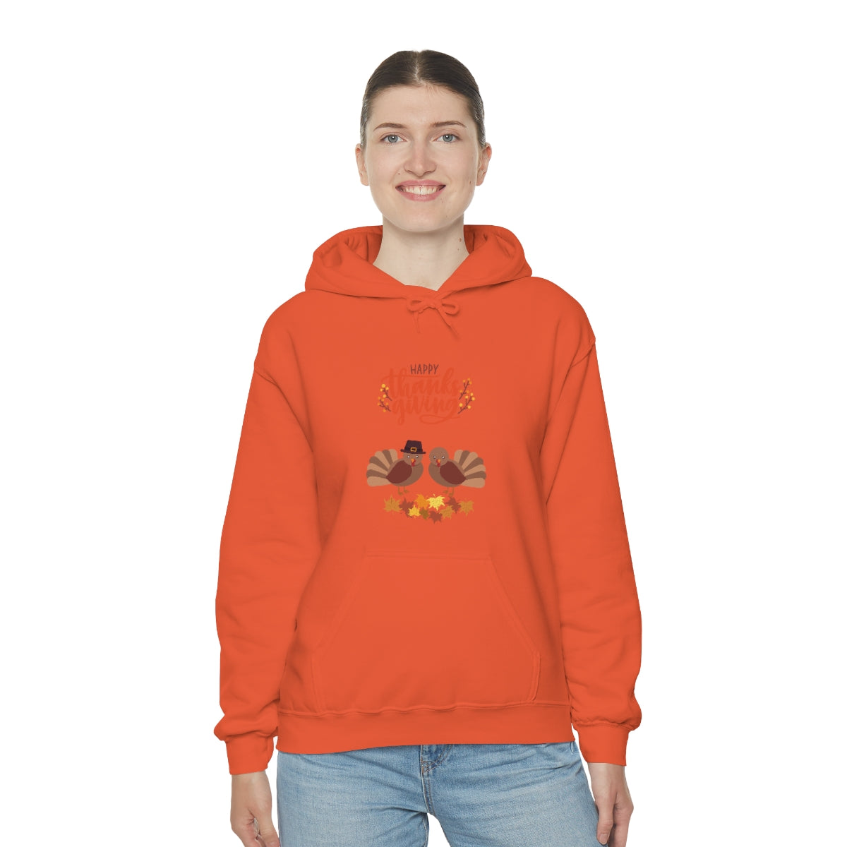 Cute Thanksgiving Turkey Pilgrims Unisex Heavy Blend™ Hooded Sweatshirt