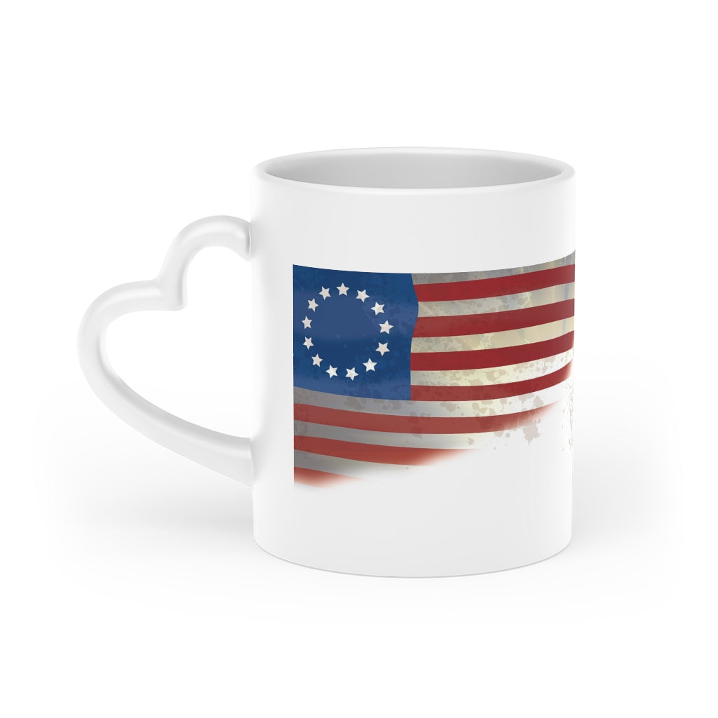 USA Flag Heart-Shaped Mug