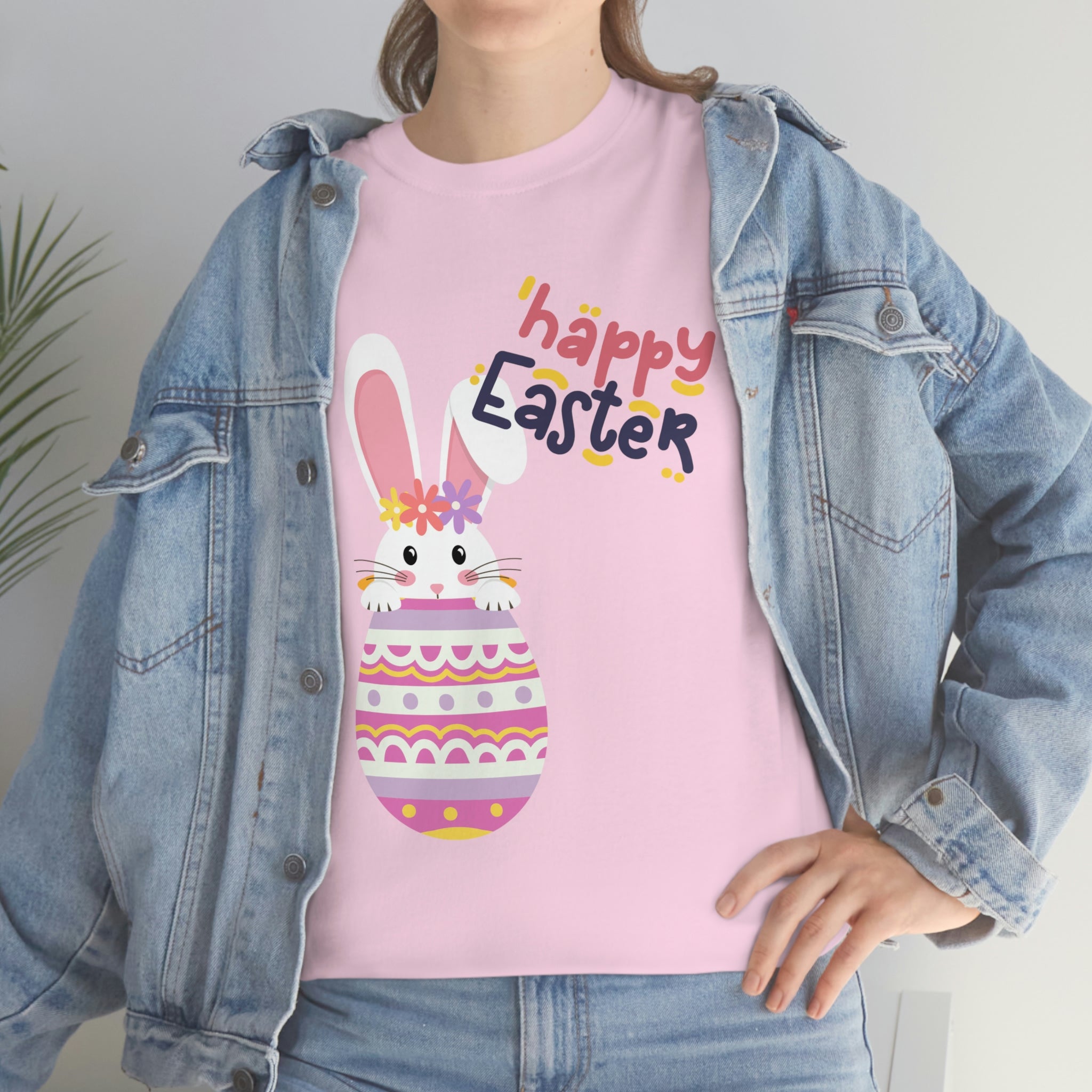 Happy Easter Day Bunny Unisex Heavy Cotton Tee