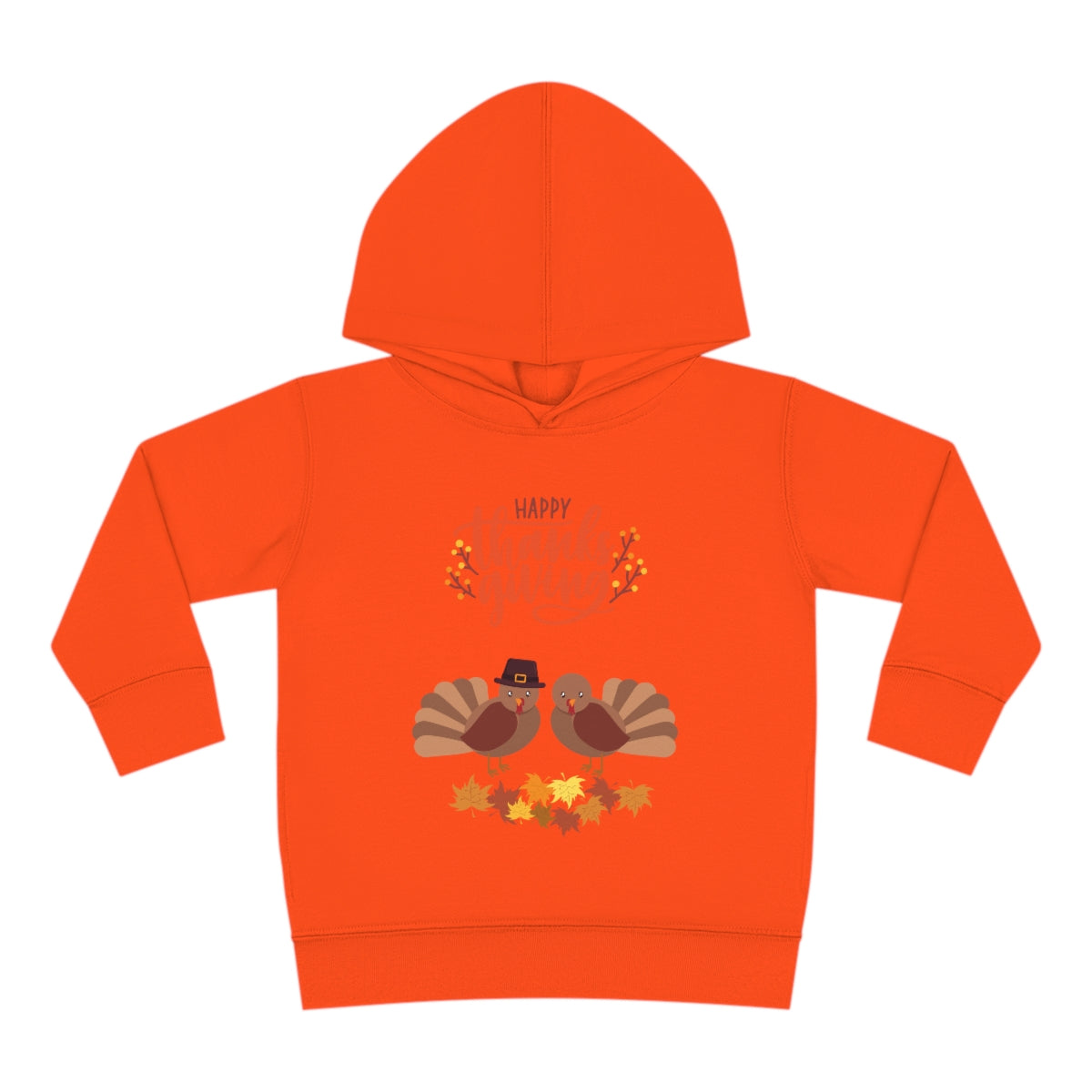Cute Thanksgiving Turkey Pilgrim Toddler Pullover Fleece Hoodie