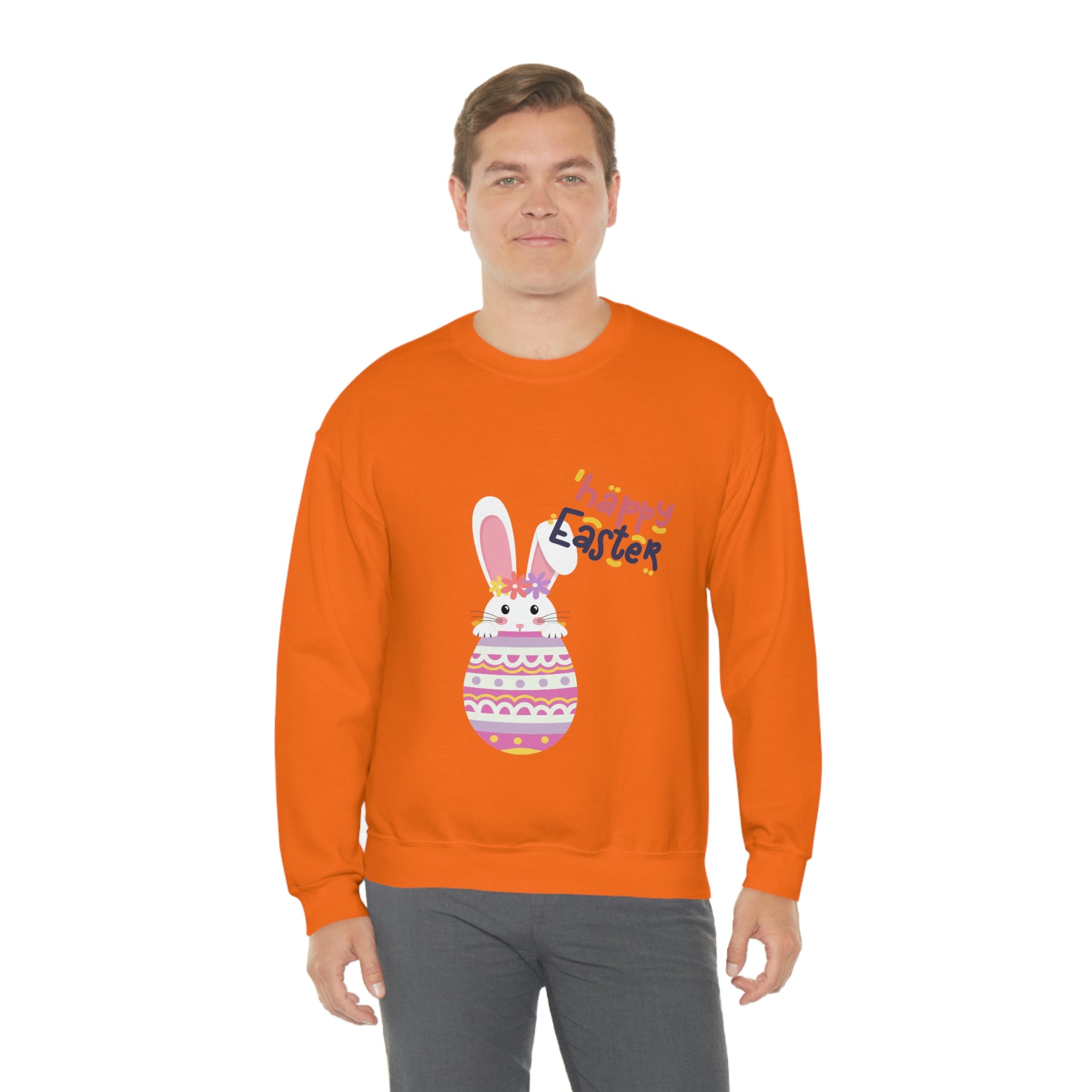 Happy Easter Day Bunny Unisex Heavy Blend™ Crewneck Sweatshirt