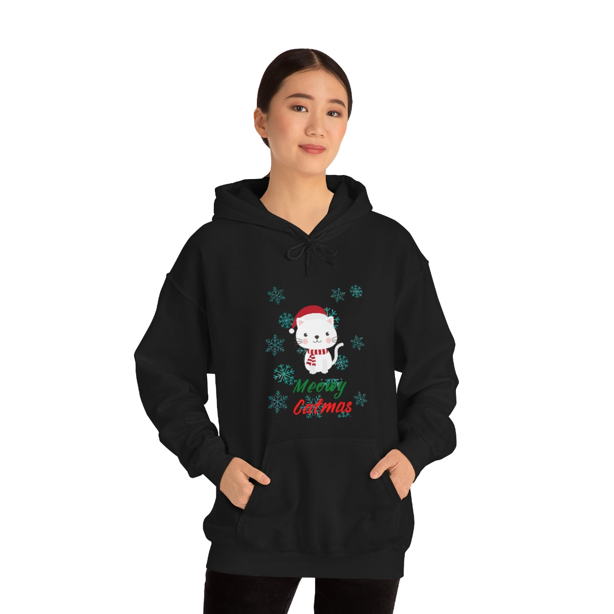 Meowy Catmas Unisex Heavy Blend™ Hooded Sweatshirt