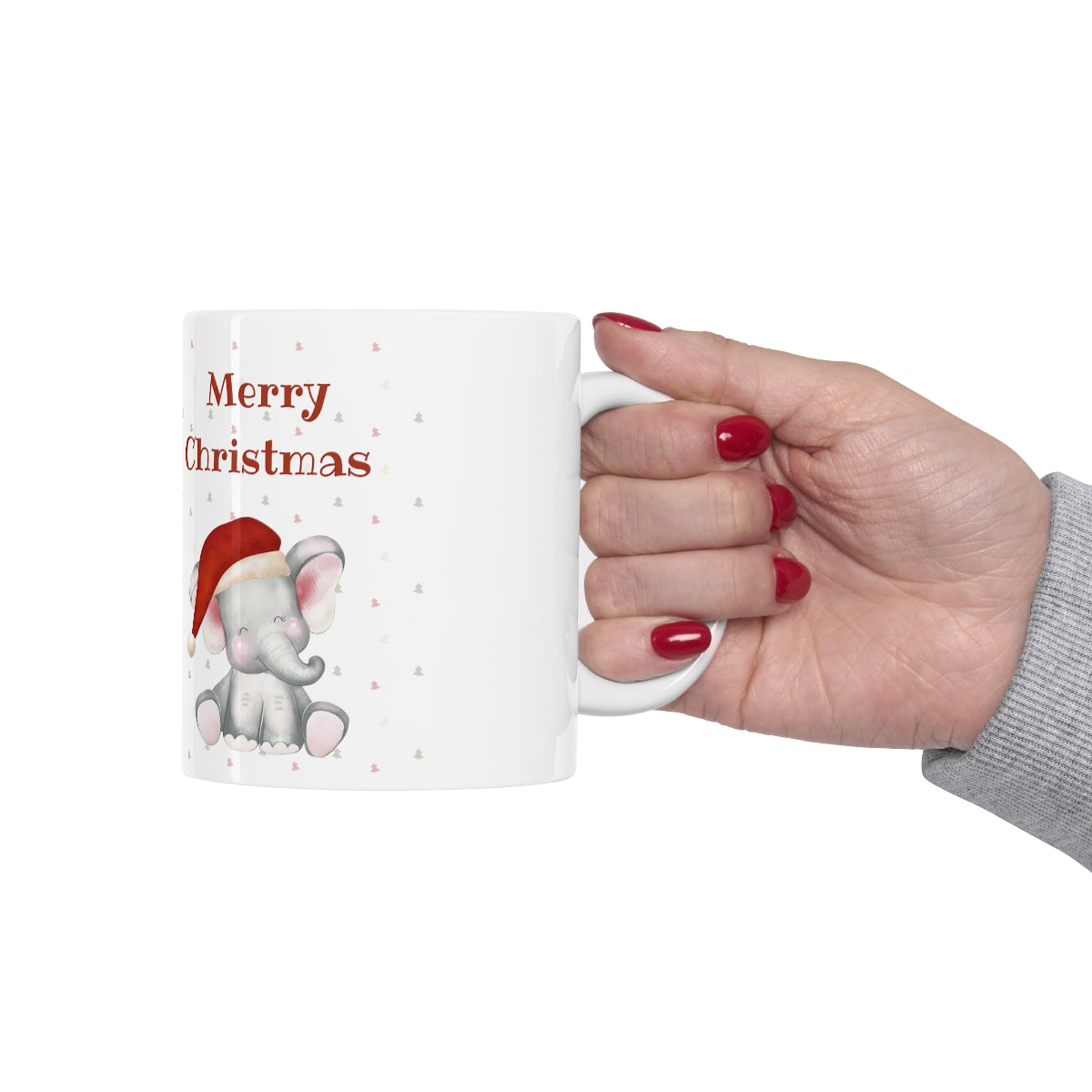 Cute Christmas Elephant Ceramic Mug 11oz