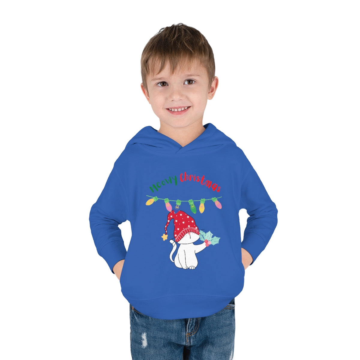 Meowy Christmas Pullover Fleece Hoodie