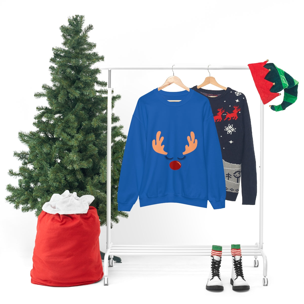 Reindeer Christmas Unisex Heavy Blend™ Crewneck Sweatshirt