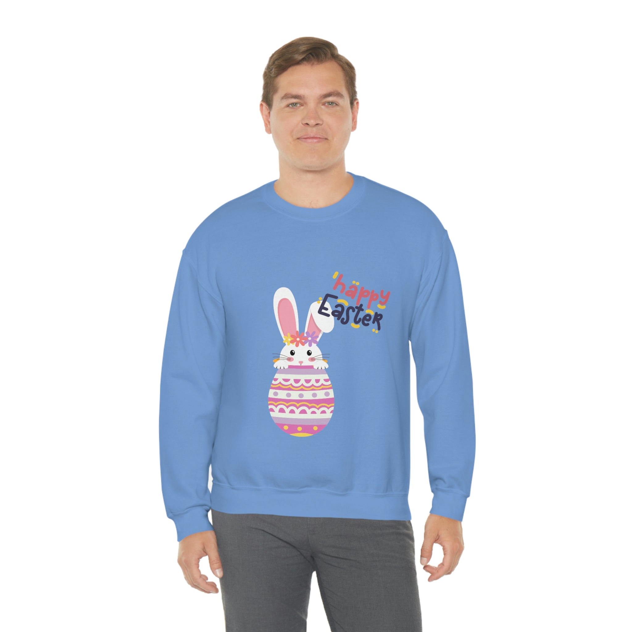 Happy Easter Day Bunny Unisex Heavy Blend™ Crewneck Sweatshirt