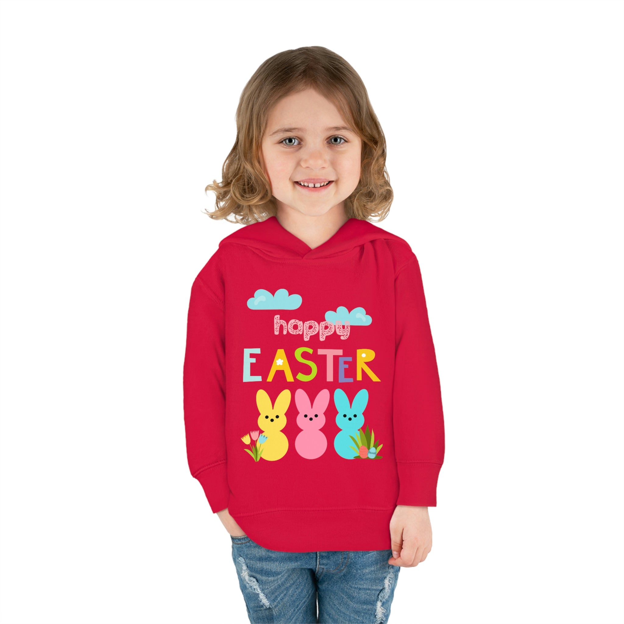 Happy Easter Bunny Toddler Pullover Fleece Hoodie