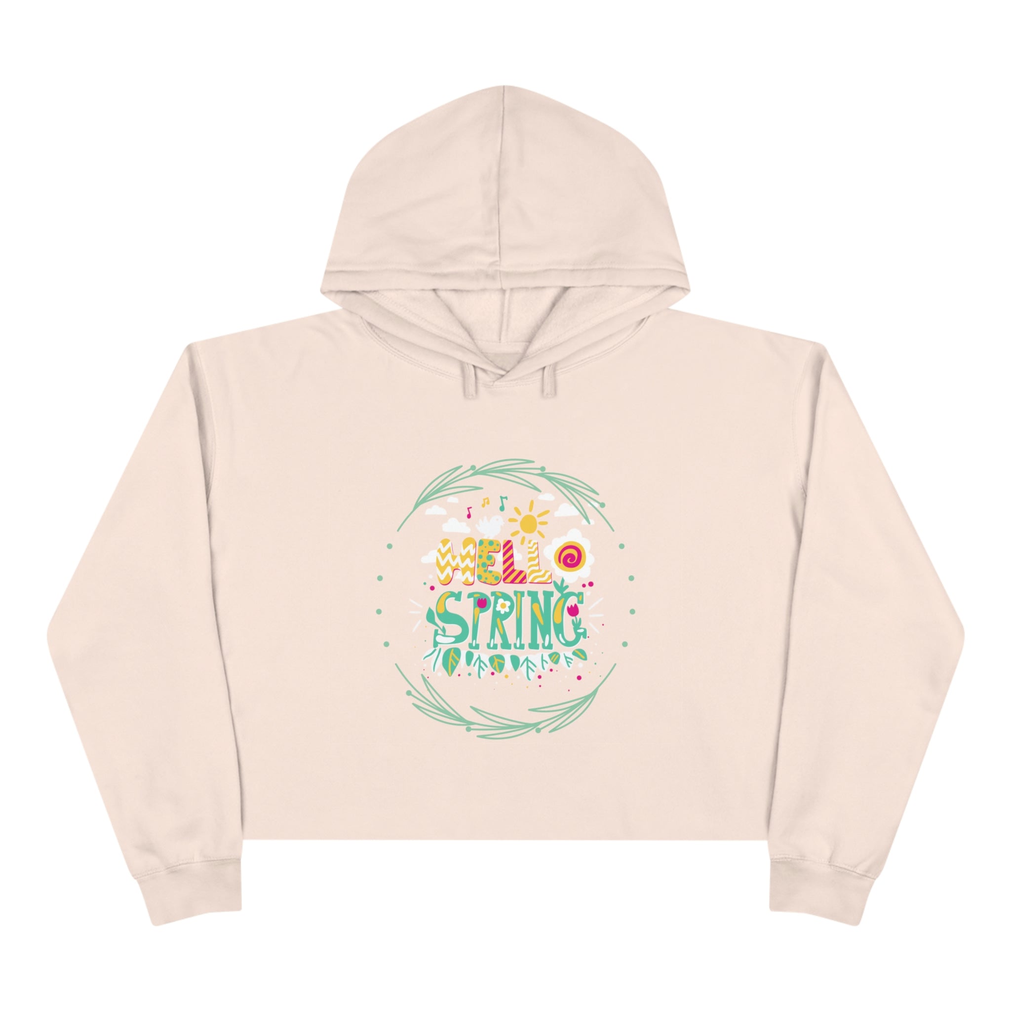 Hello Spring Crop Hoodie